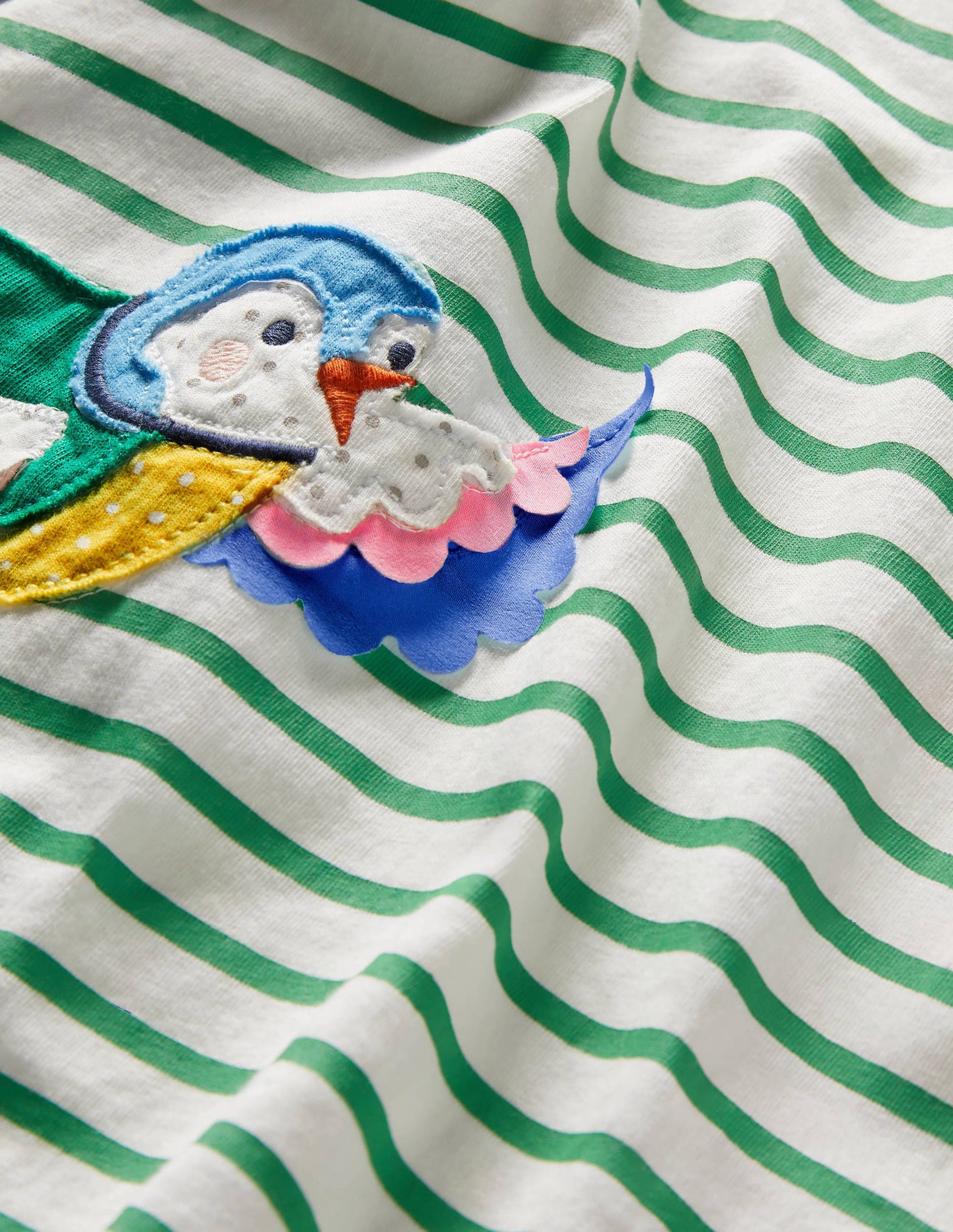 Big Appliqué T-shirt-Ivory/Aloe Green Bugs-3