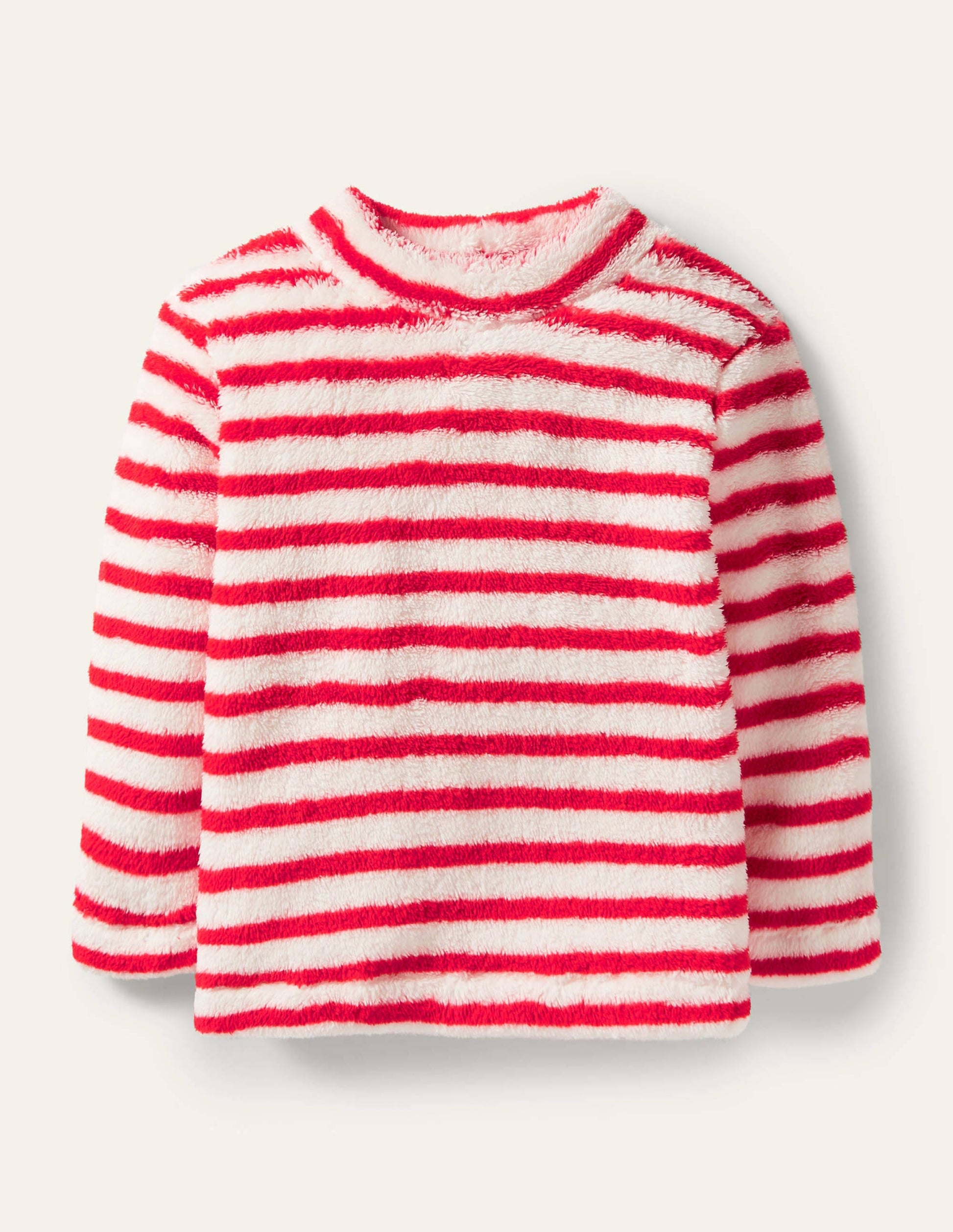 Cosy Funnel Neck Top-Strawberry Tart Red/Ivory-1