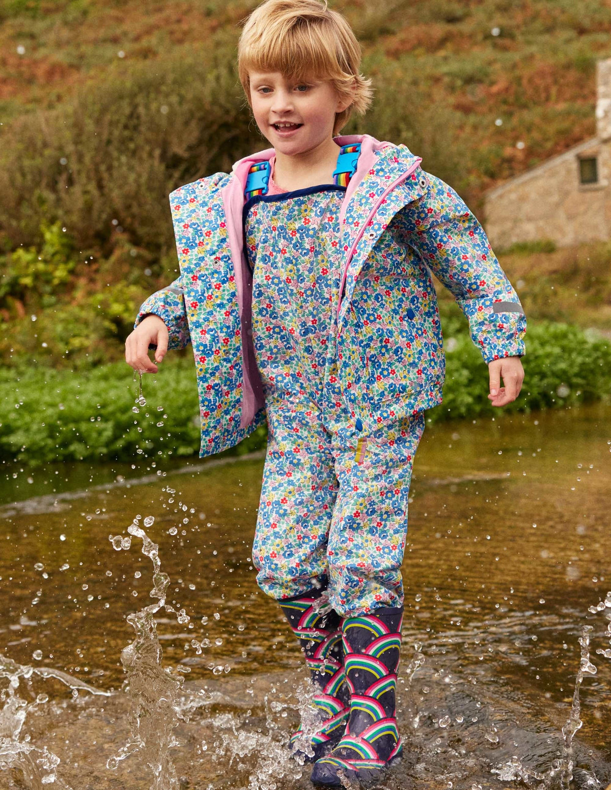 Puddle Suit Overalls-Multi Spring Floral - Image 4