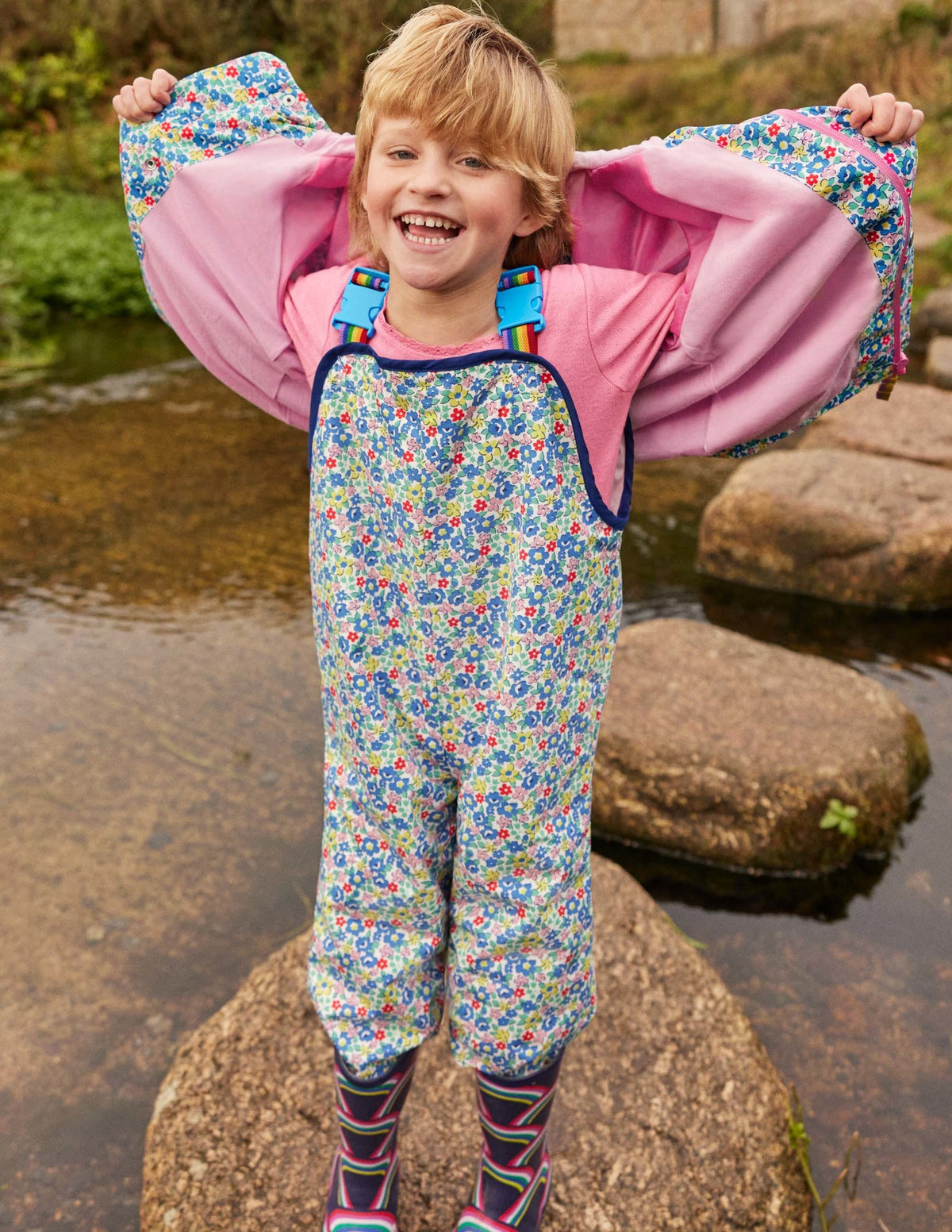 Puddle Suit Overalls-Multi Spring Floral - Image 5