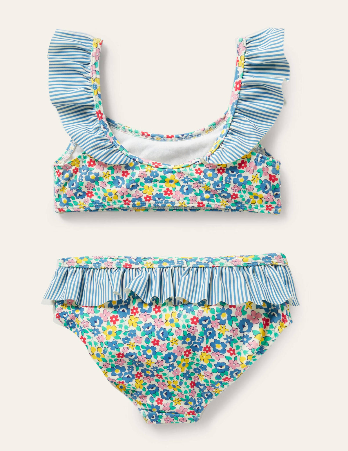 Frill Bikini Set-Elizabethan Blue Spring Floral - Image 2