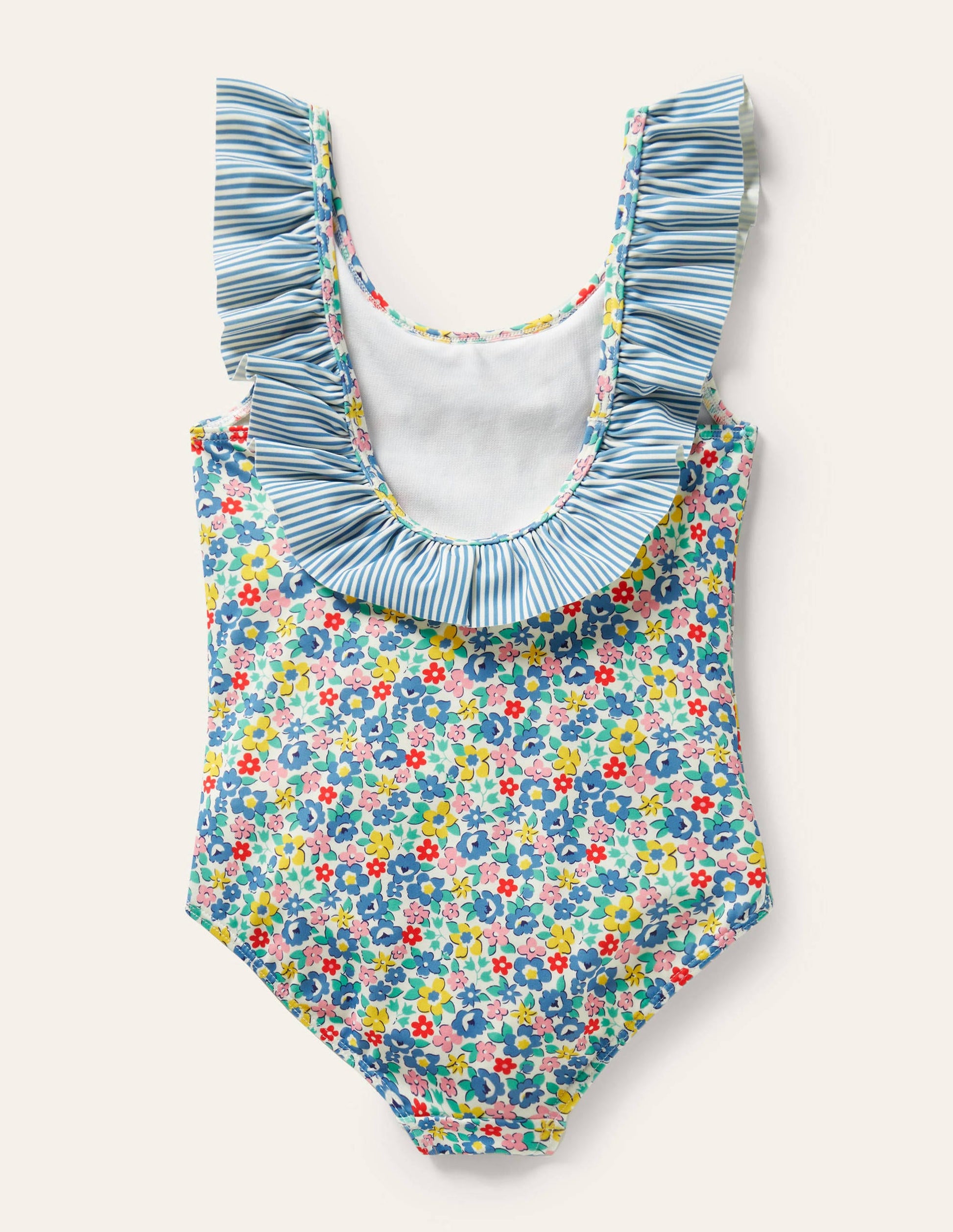 Frill Swimsuit-Elizabethan Blue Spring Floral-2