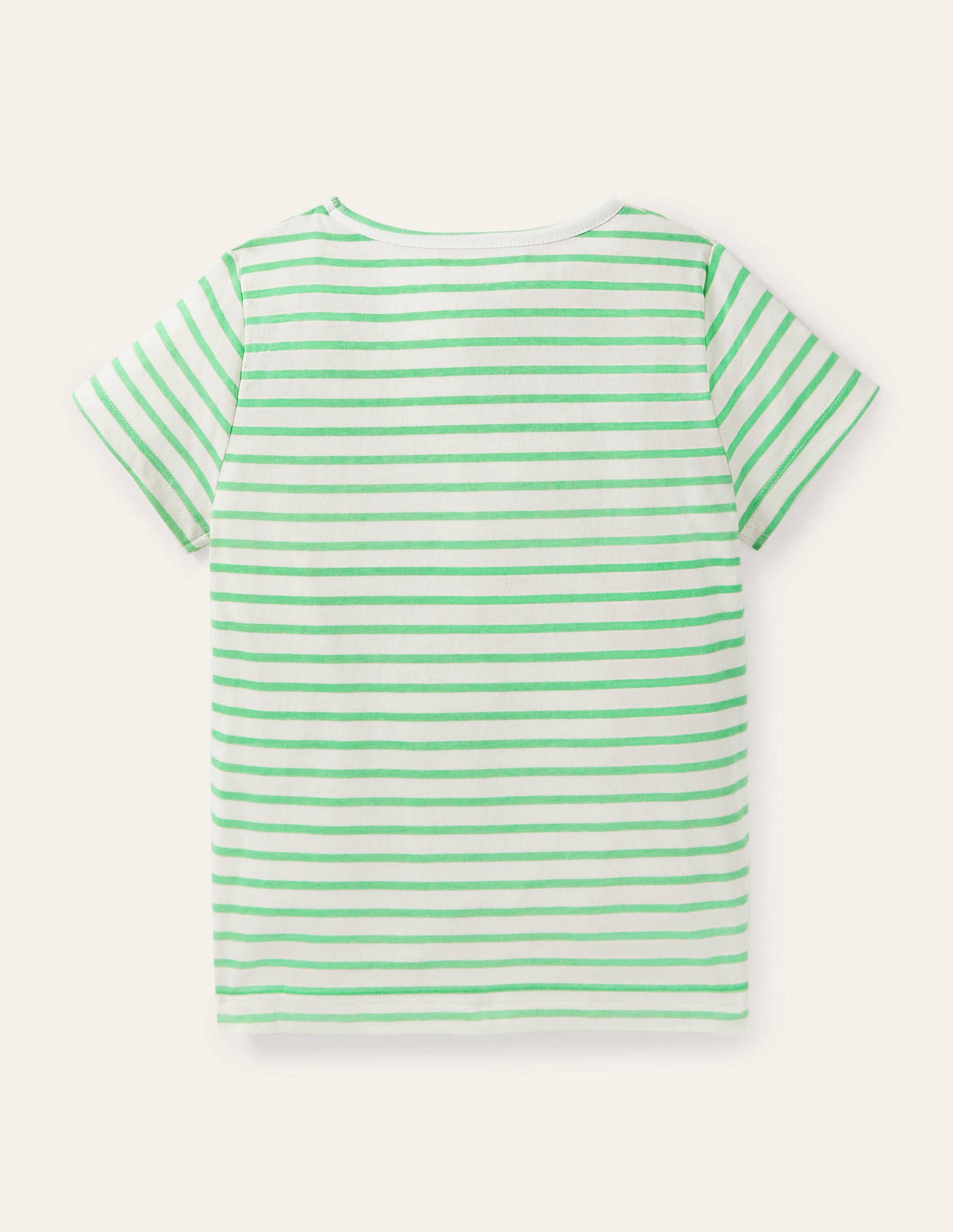 Stripy Logo T-Shirt-Ivory/Aloe Green Strawberry-2