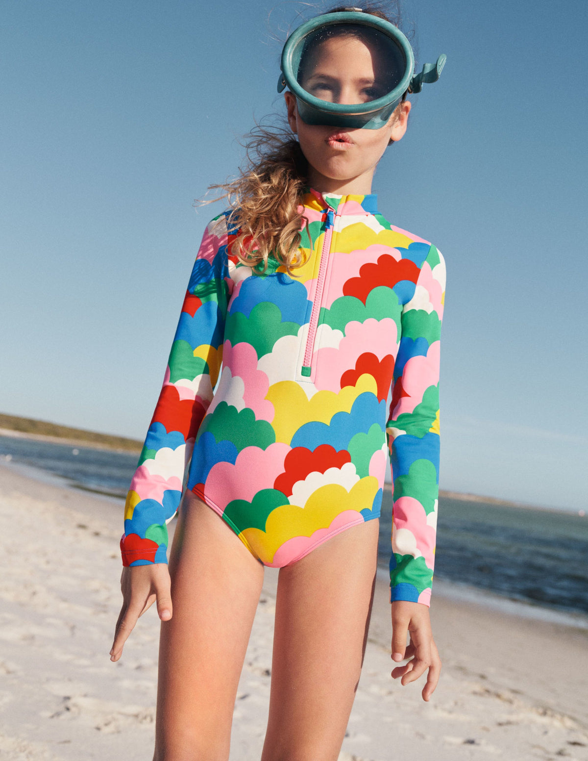 Long-sleeved Swimsuit-Multi Clouds-4