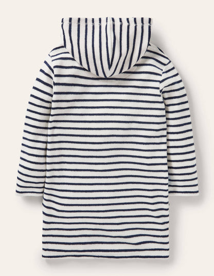 Appliqué Towelling Beach Dress-Ivory/ Starboard Blue Whale-2