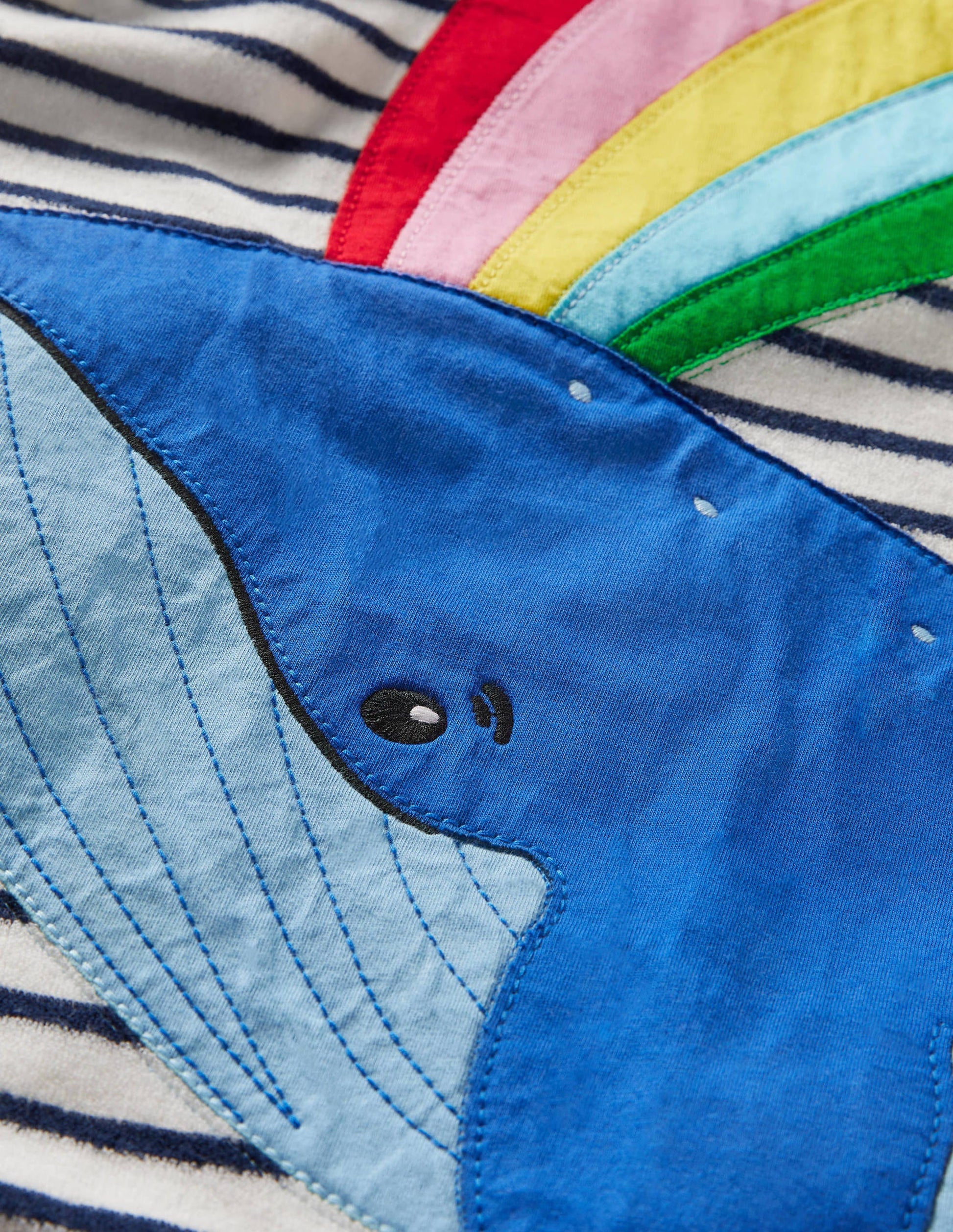 Appliqué Towelling Beach Dress-Ivory/ Starboard Blue Whale-3