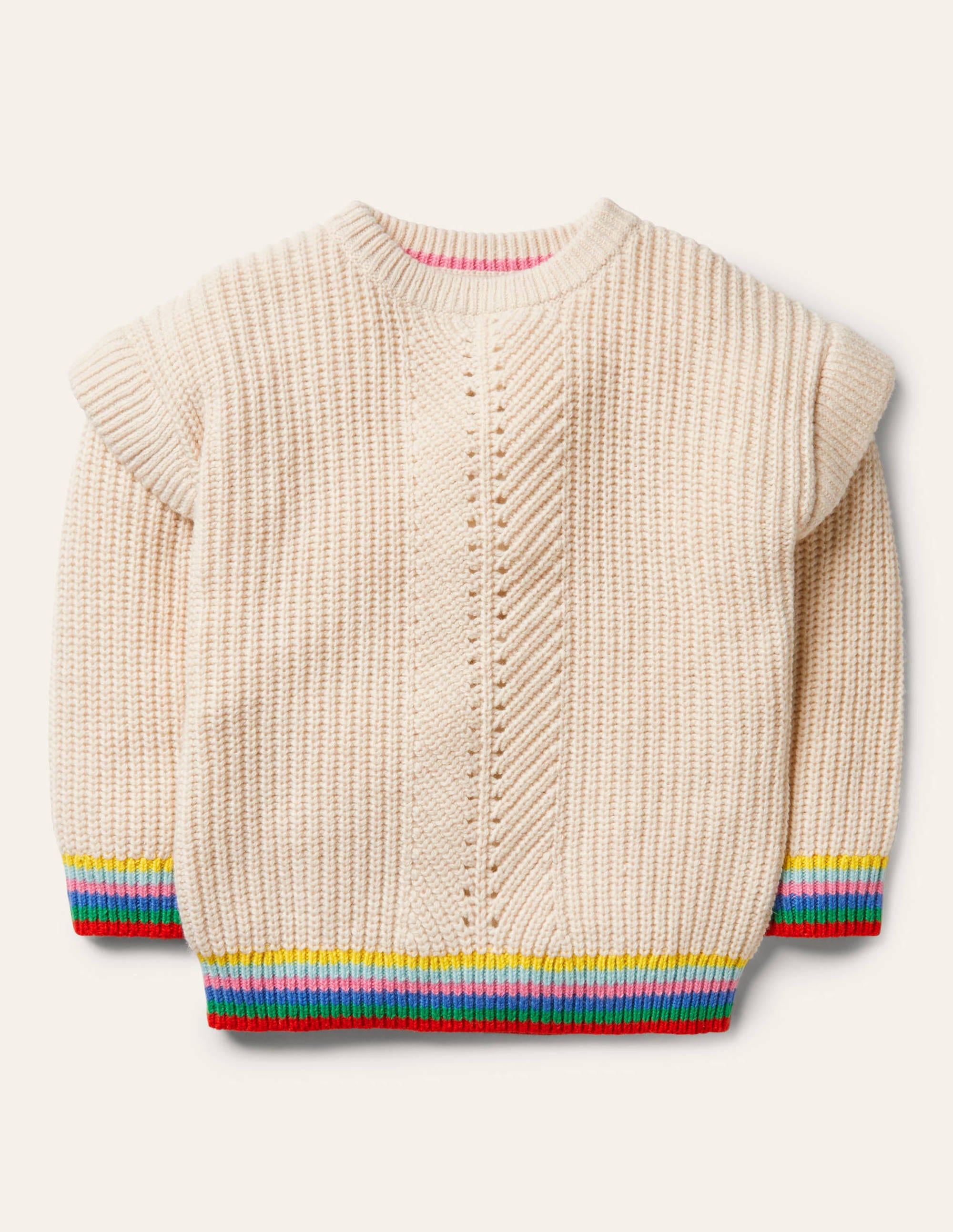 Rainbow Rib Sweater-Ecru - Image 1