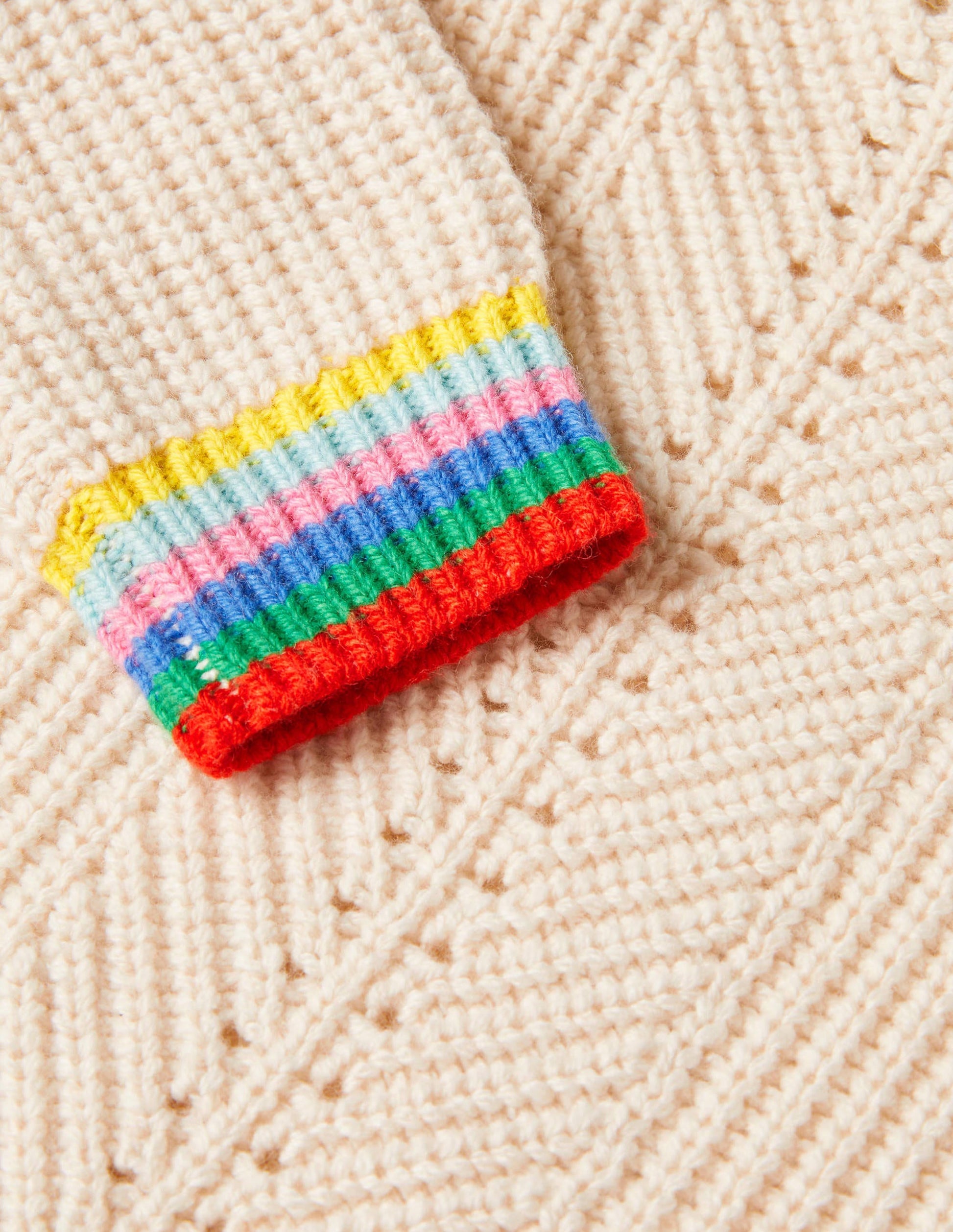 Rainbow Rib Sweater-Ecru-3