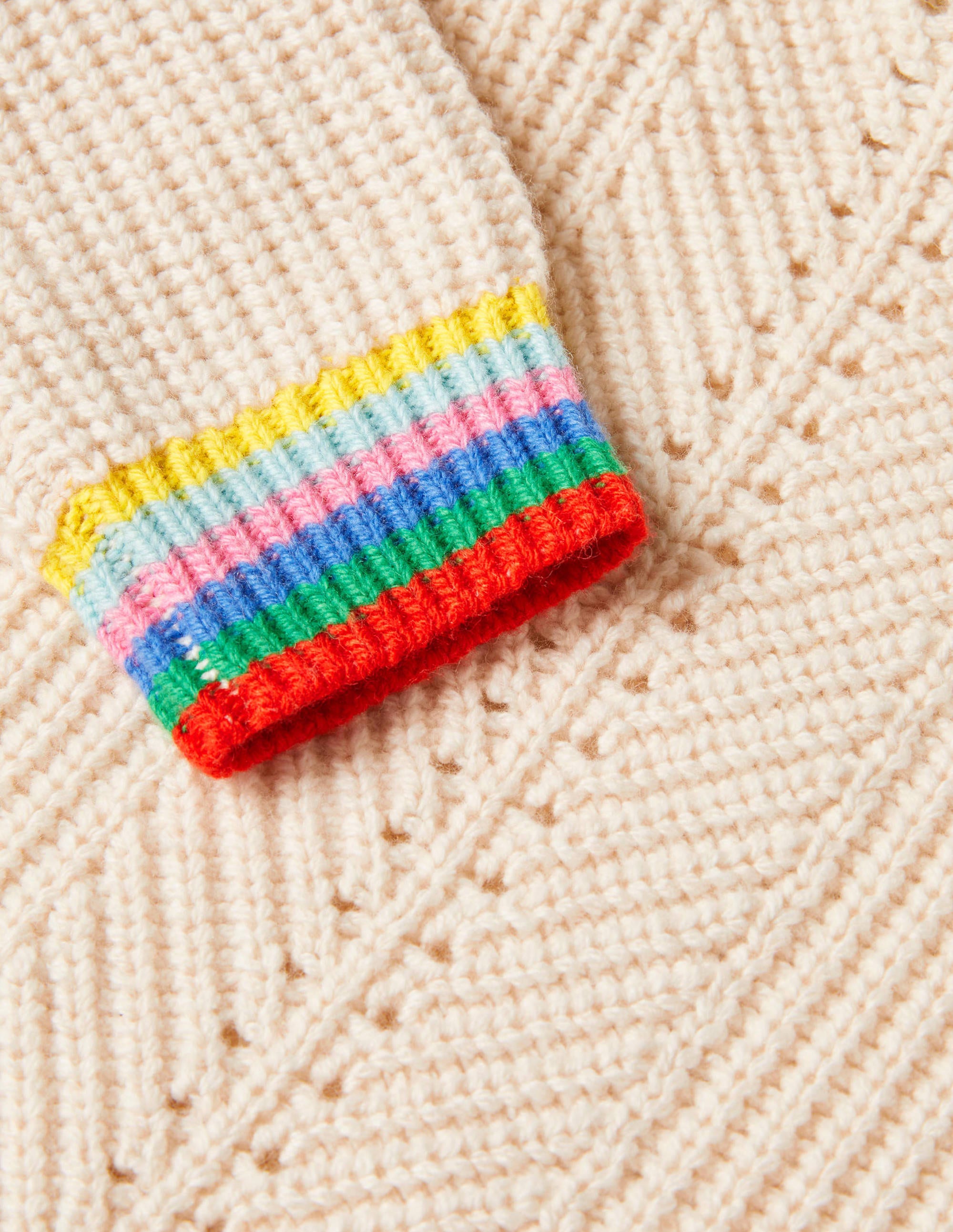 Rainbow Rib Sweater-Ecru - Image 3