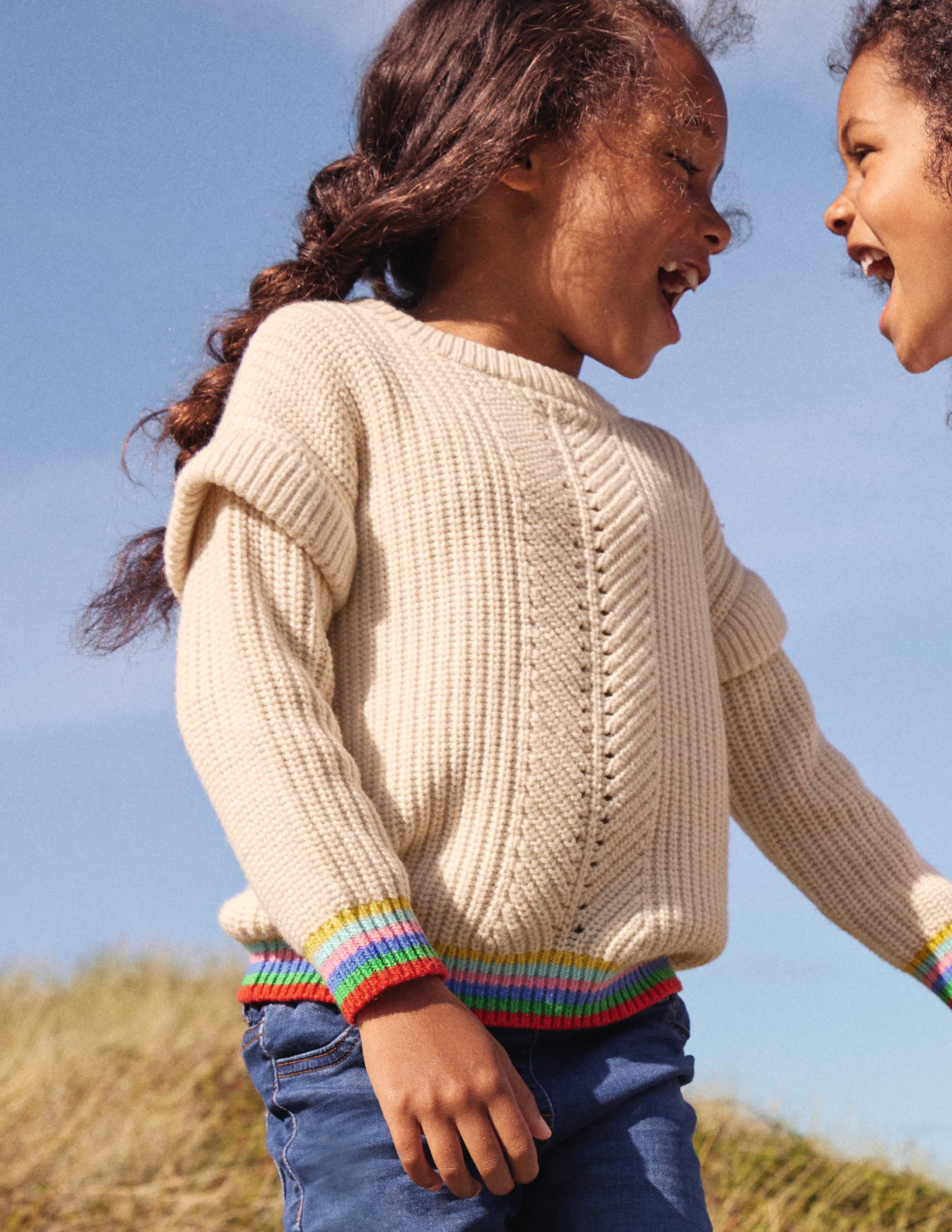 Rainbow Rib Sweater-Ecru - Image 5