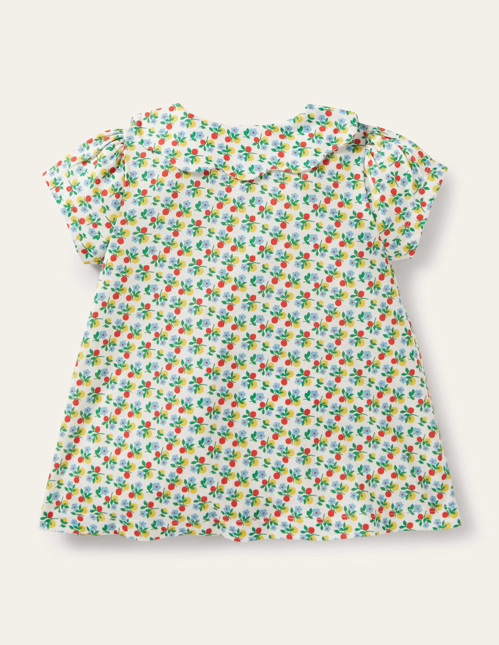Printed Collar Top-Ivory Berry Blossom-2