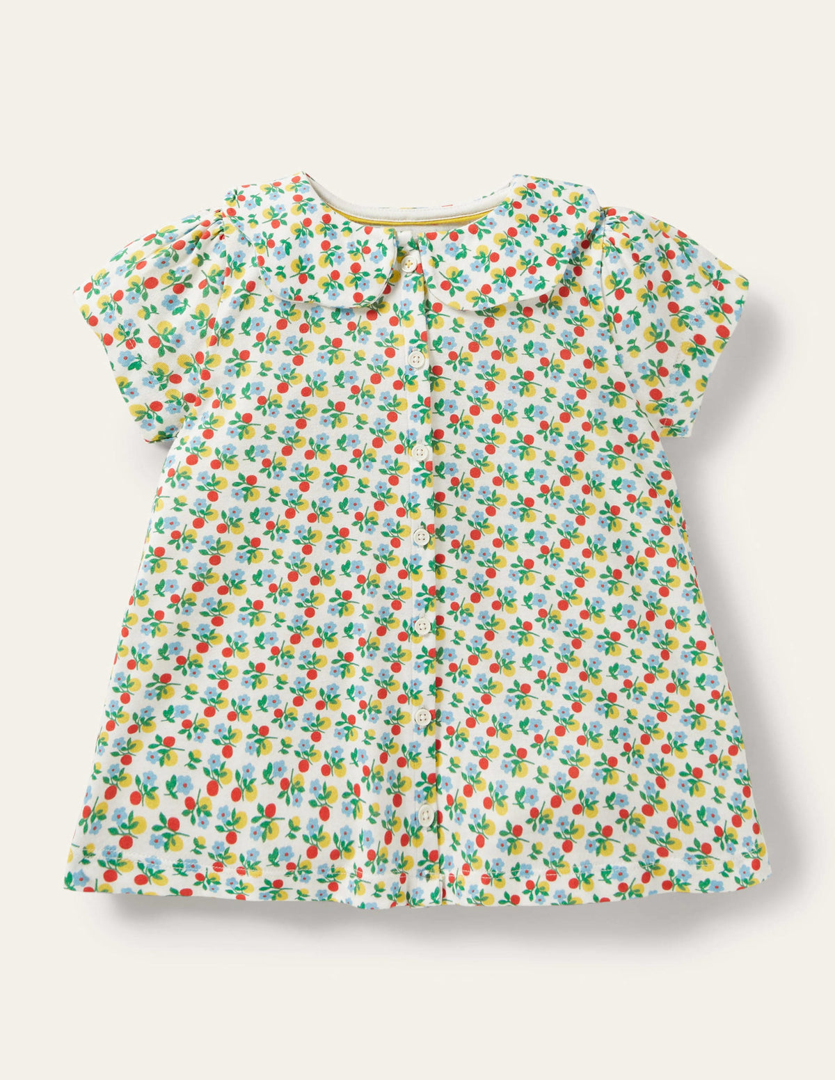 Printed Collar Top-Ivory Berry Blossom - Image 1