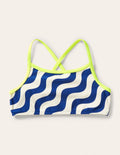Patterned Bikini Top-Ivory/Blue Wave