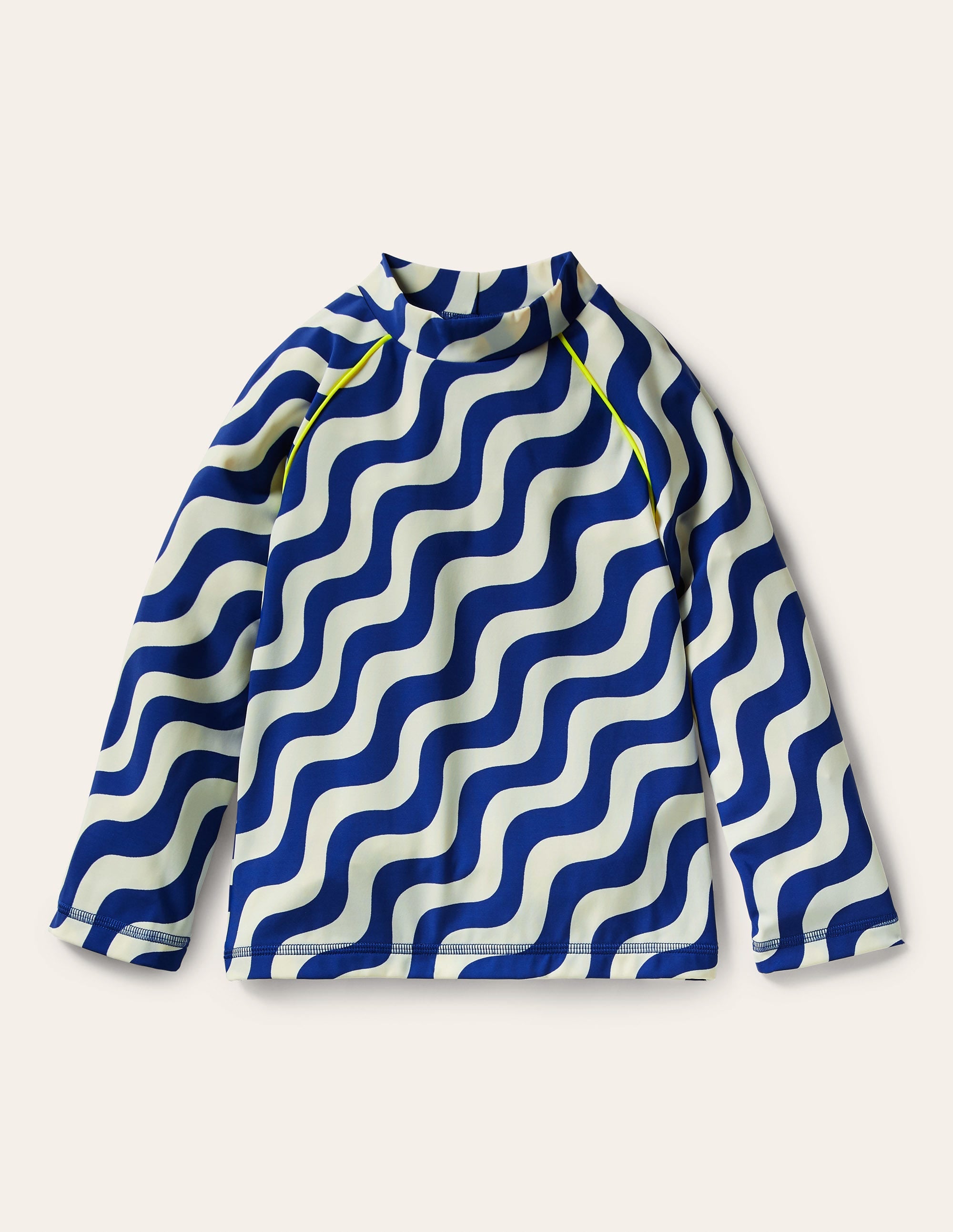 Patterned Rash Guard-Ivory/Blue Wave - Image 2