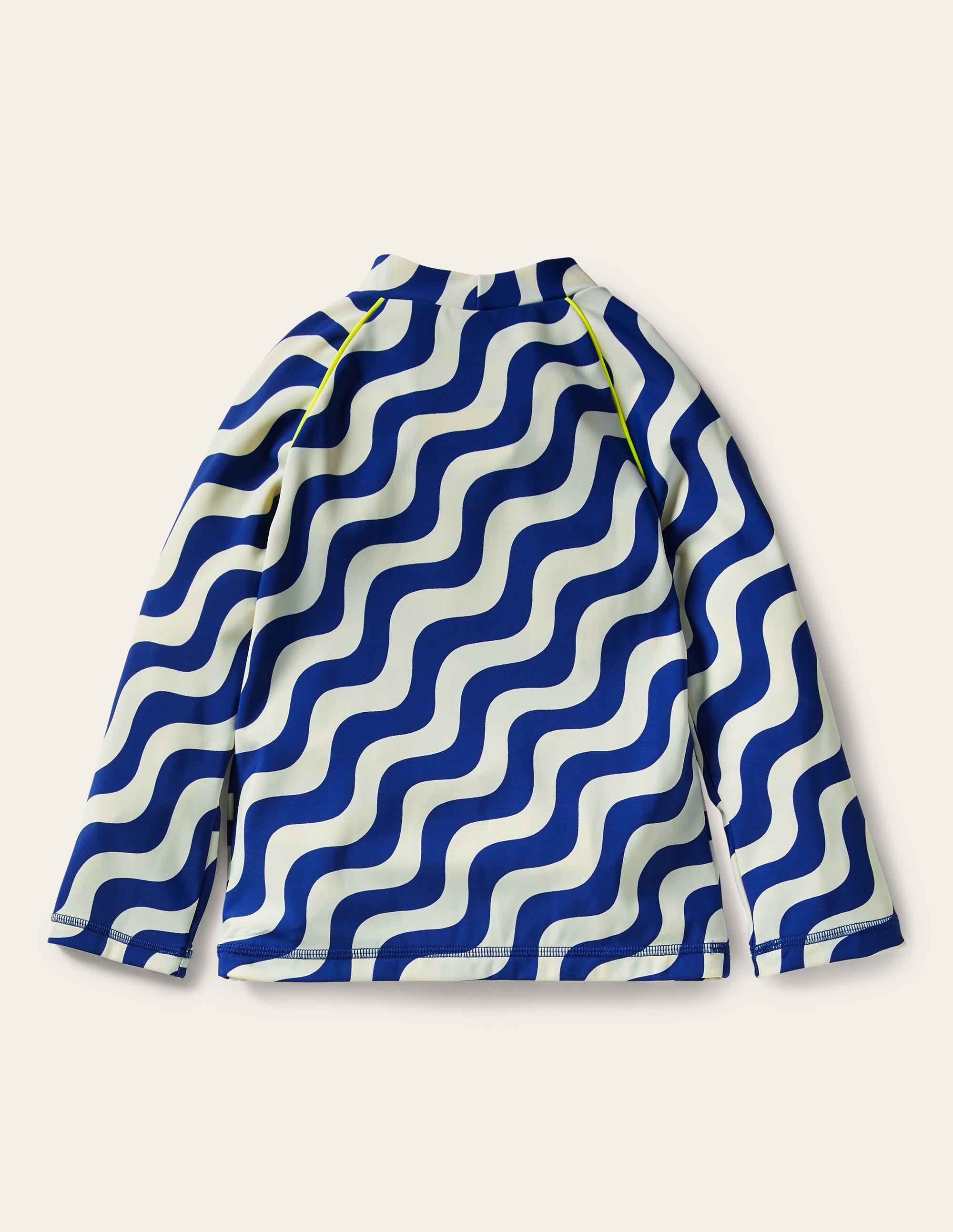 Patterned Rash Guard-Ivory/Blue Wave - Image 3