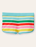 Patterned Swim Shorts-Ivory/Multi Rainbow