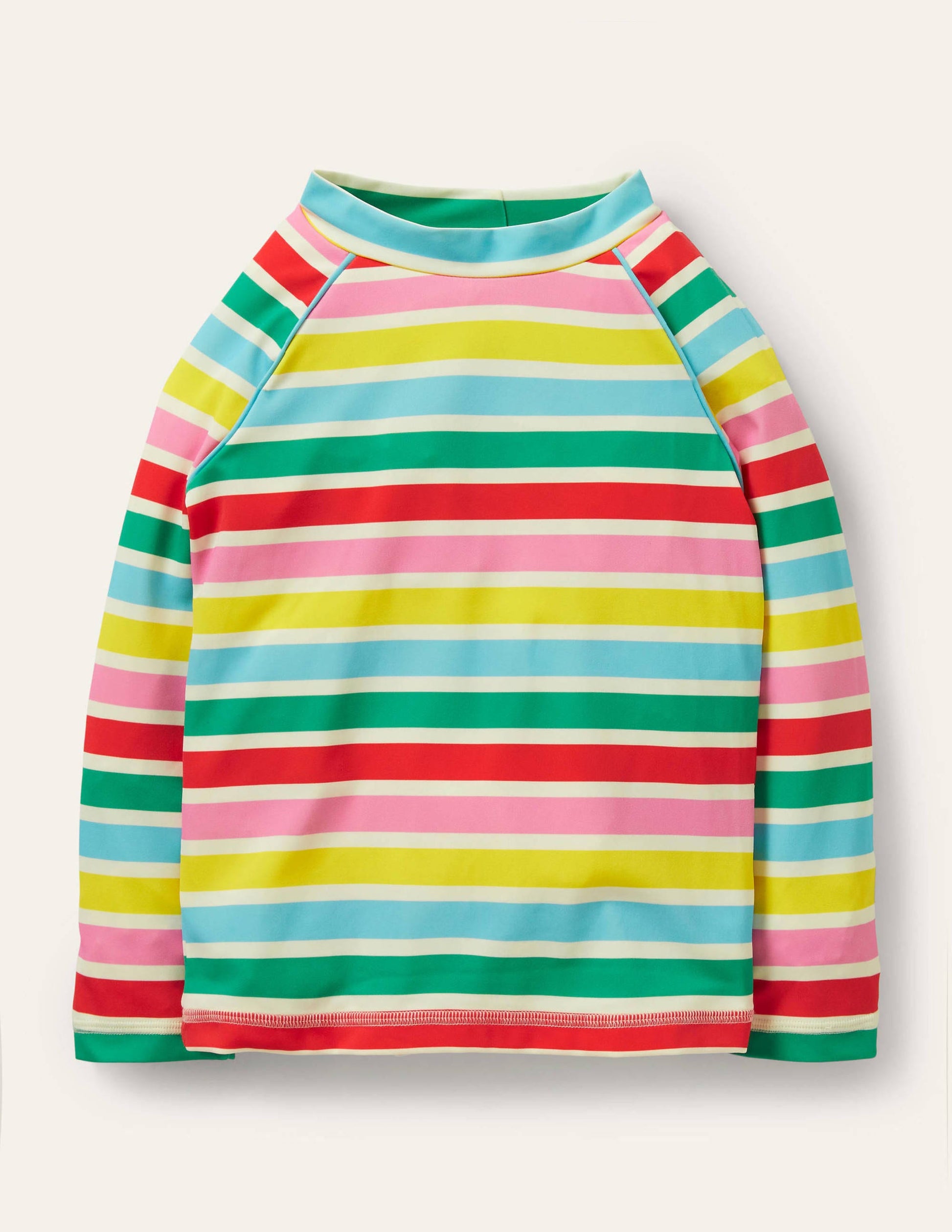 Patterned Rash Guard-Ivory/Multi Rainbow-1