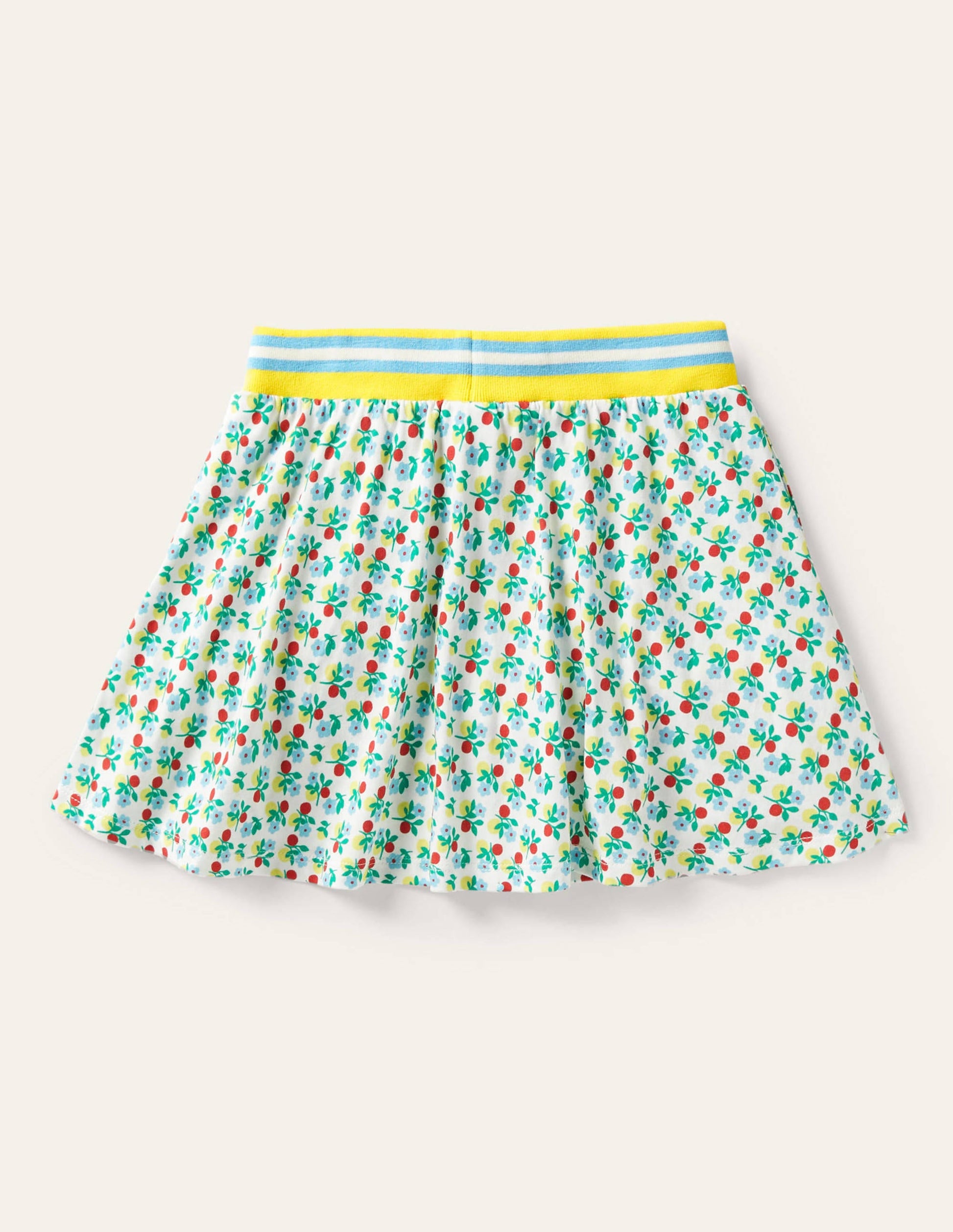 Printed Jersey Skort-Ivory Berry Blossom-2