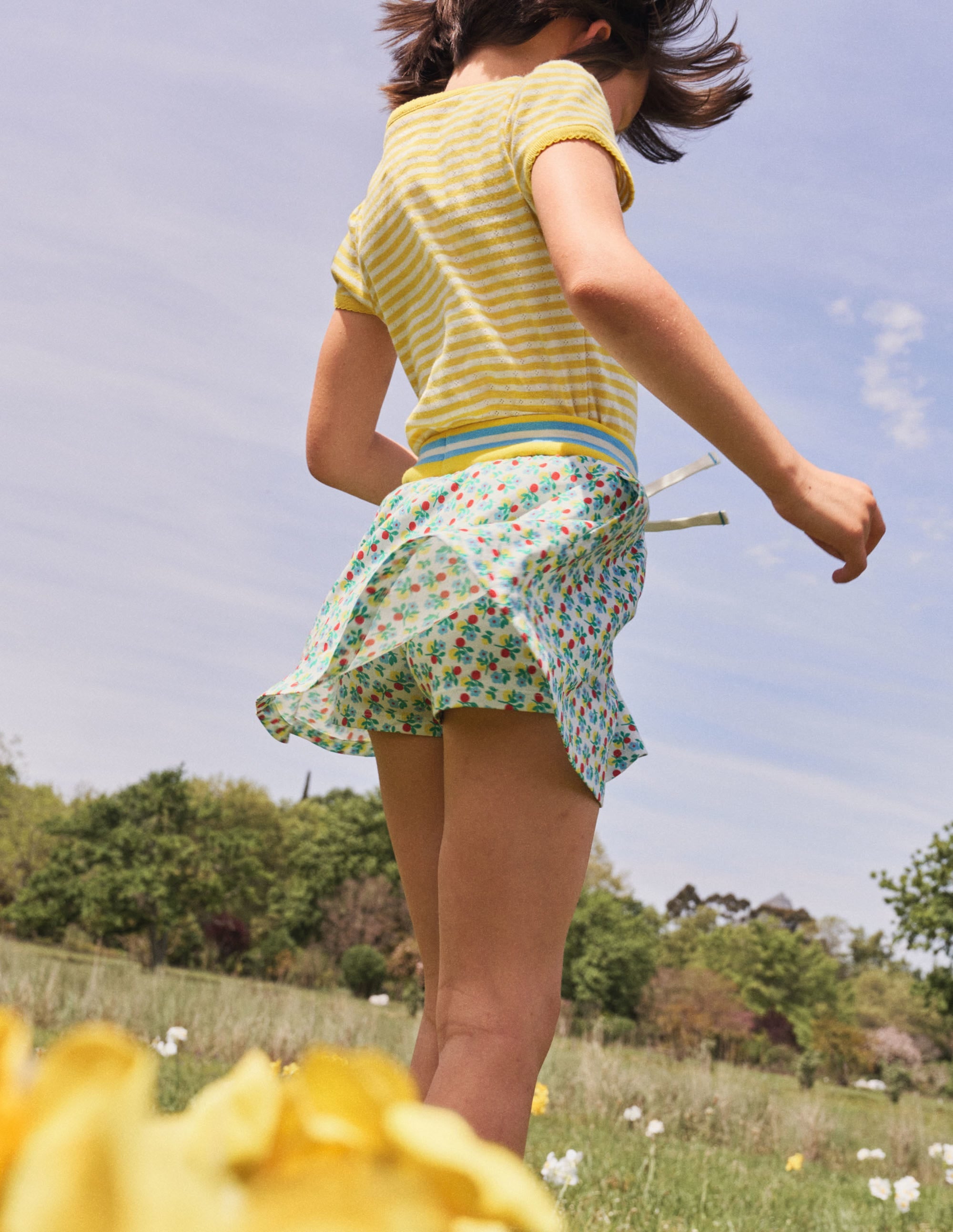 Printed Jersey Skort-Ivory Berry Blossom - Image 6