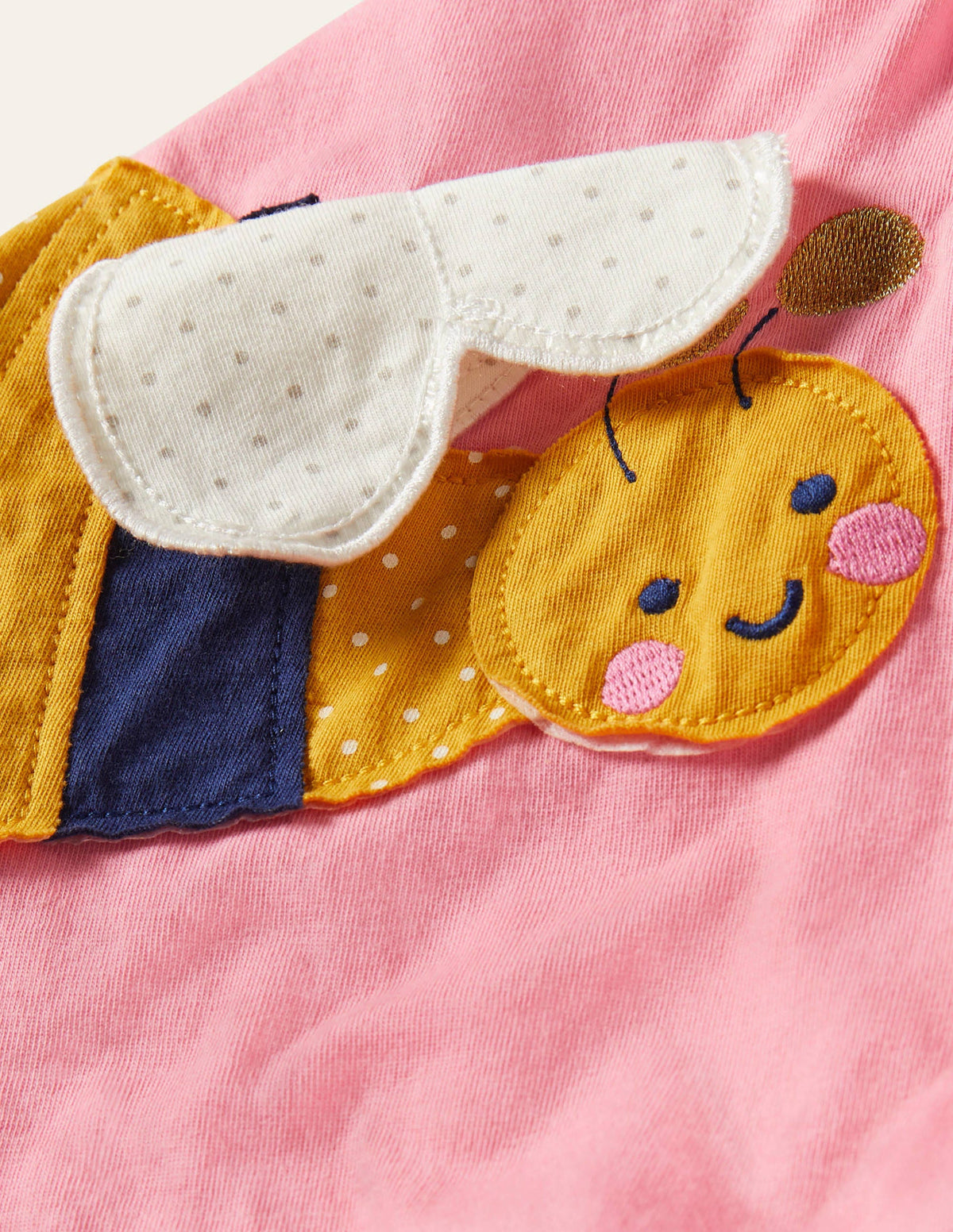Applique Jersey Skort-Pink Lemonade Bee - Image 3