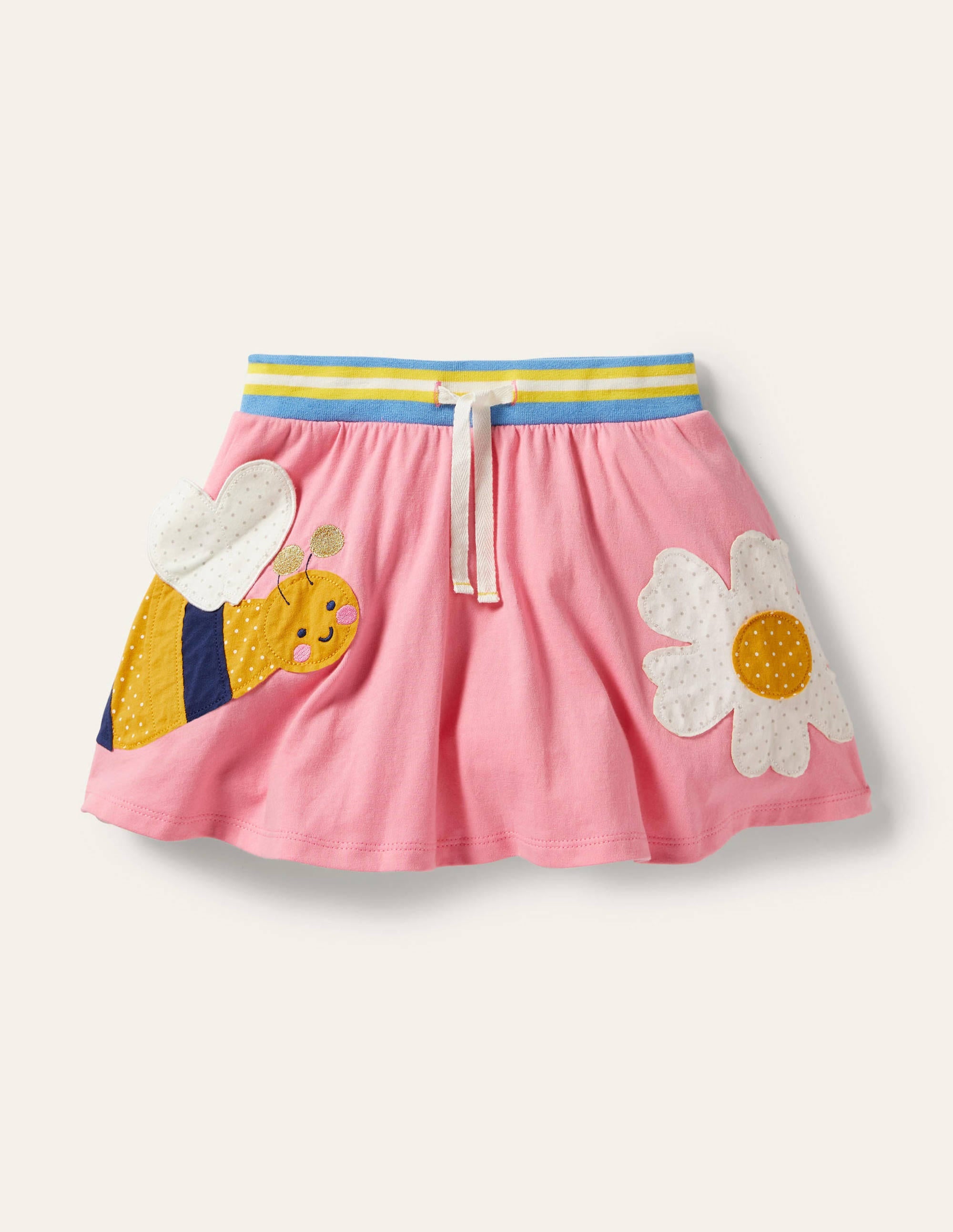 Applique Jersey Skort-Pink Lemonade Bee - Image 1