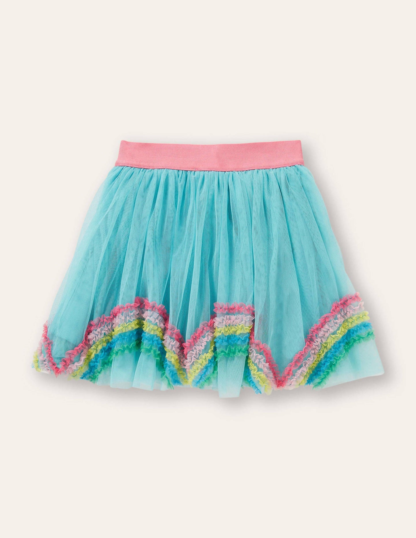 Tulle Rainbow Skirt-Aqua Blue Rainbows