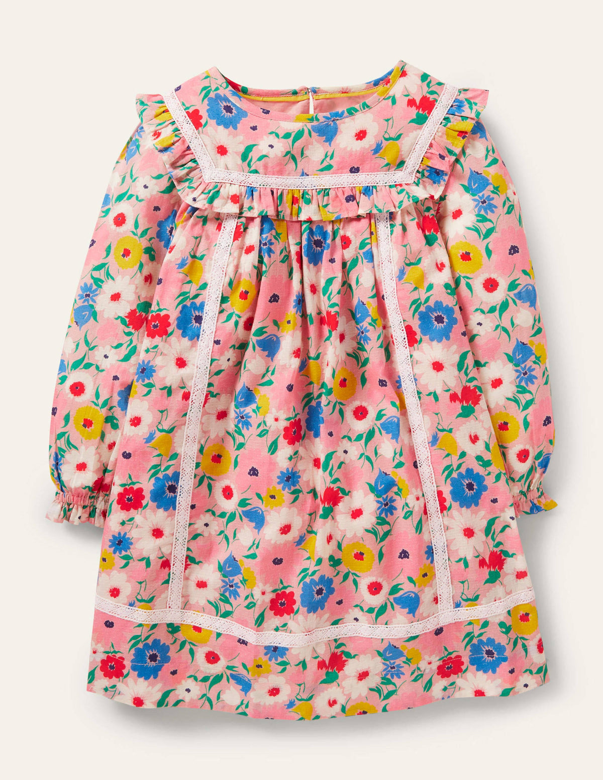 Long Sleeve Floral Dress-Boto Pink Painterly Floral - Image 1