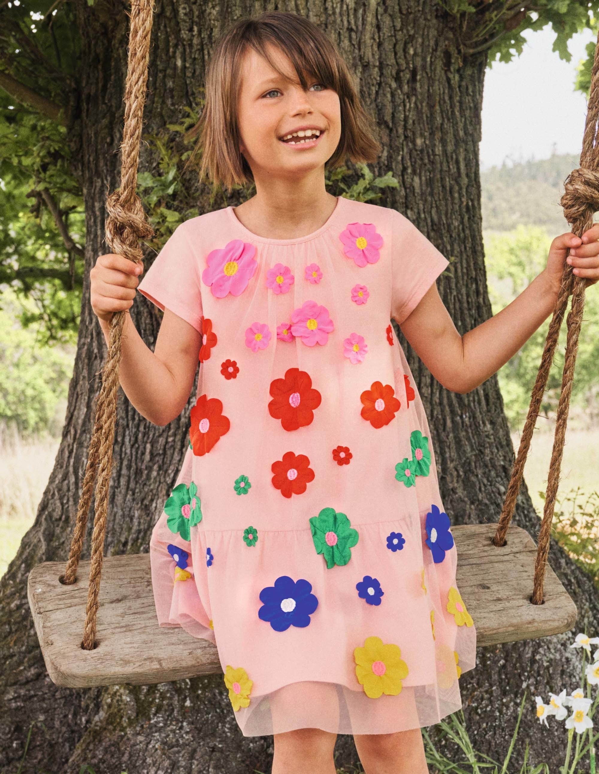 Tulle Flower Dress-Boto Pink - Image 5