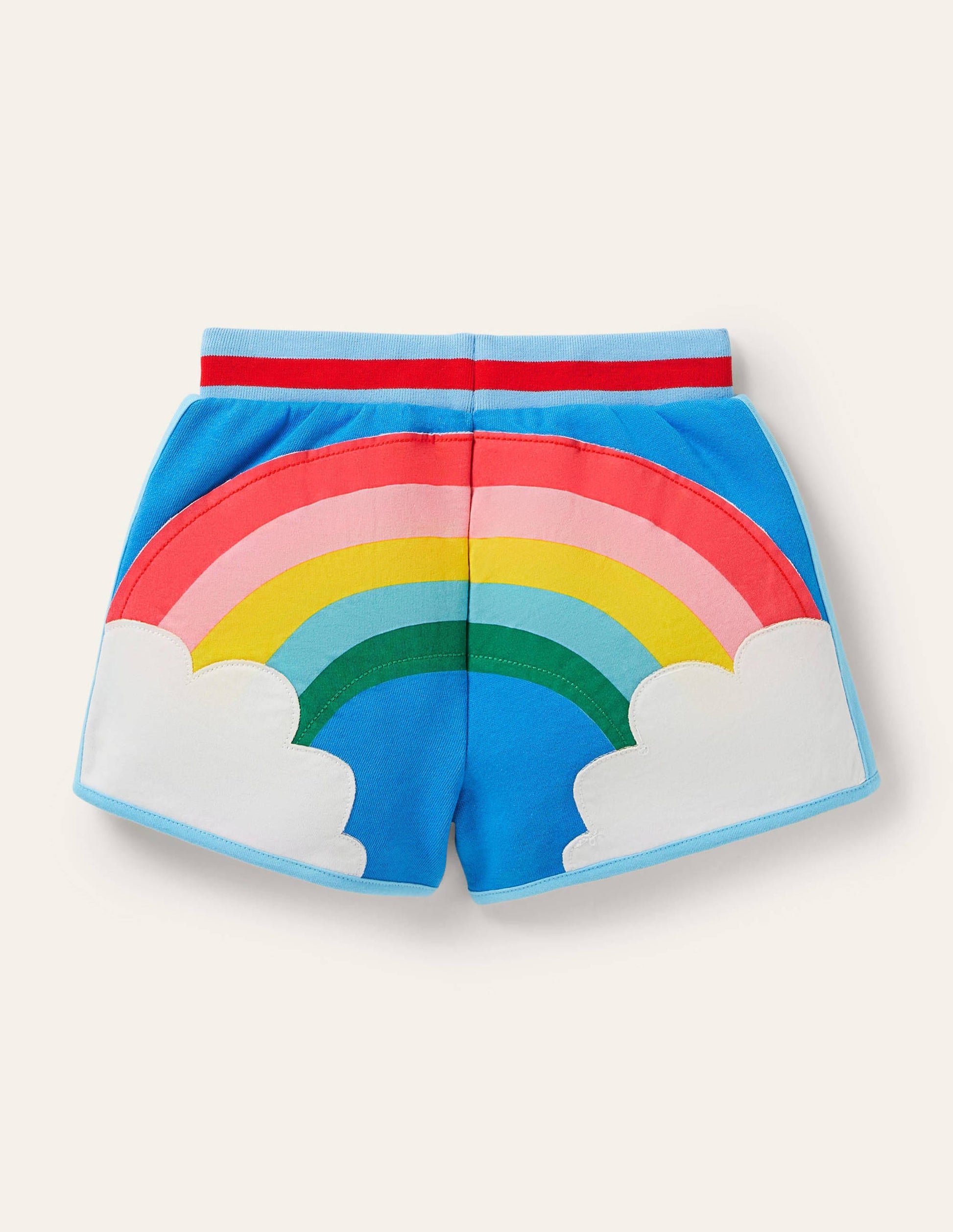 Appliqué Jersey Shorts-Moroccan Blue Rainbow-2