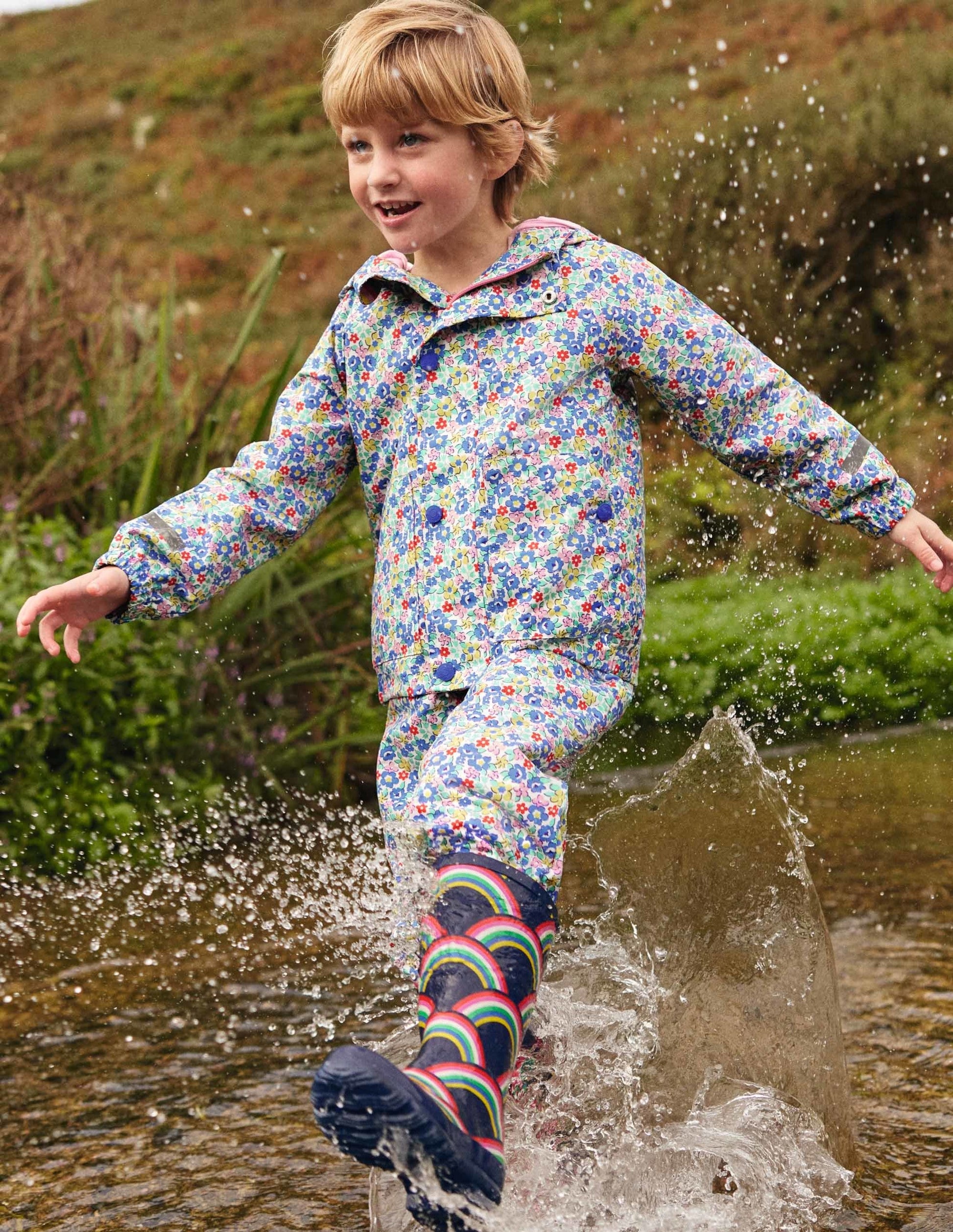 Waterproof Rain Jacket-Multi Spring Floral-4