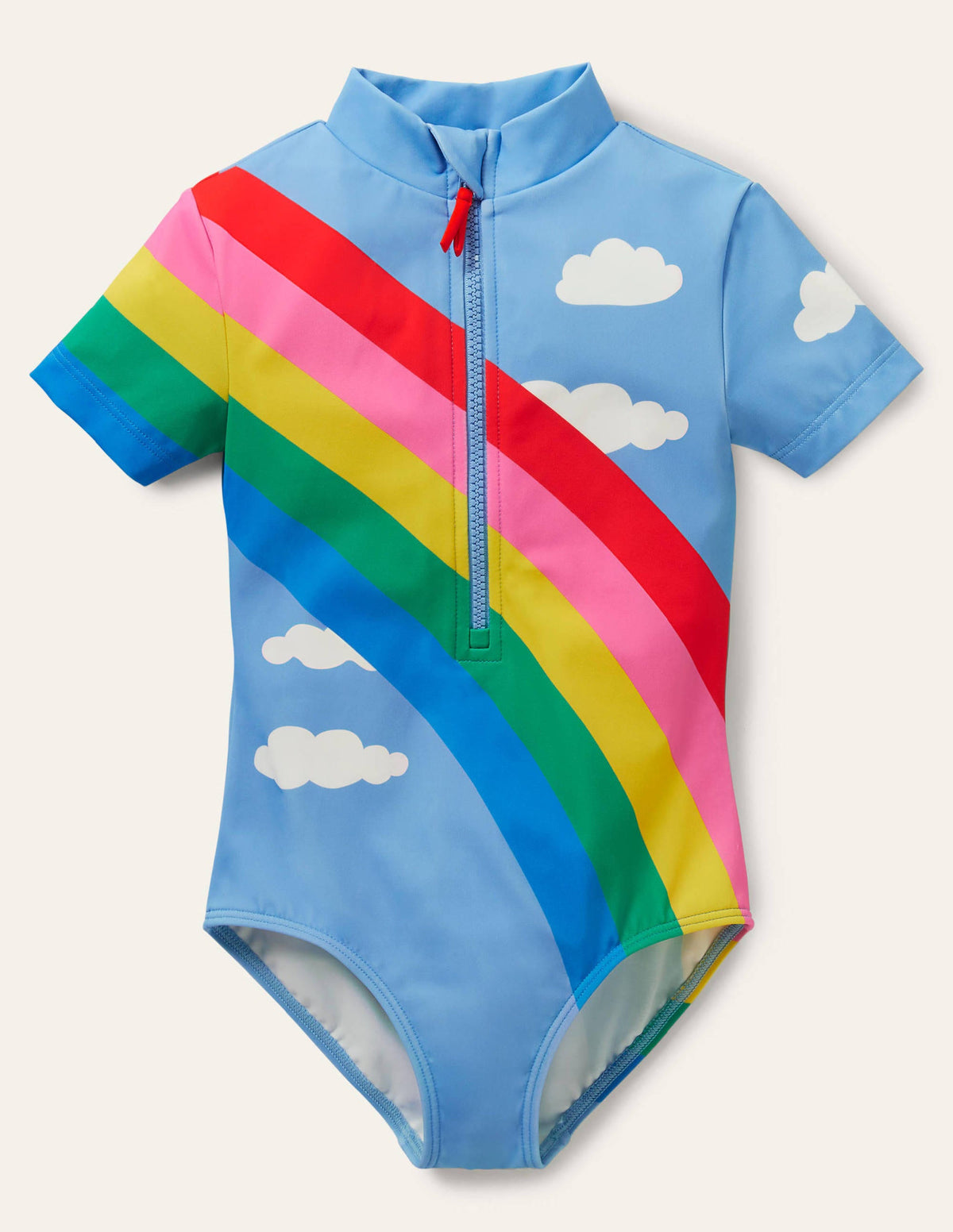 Short-sleeved Swimsuit-Rainbow Clouds - Image 1