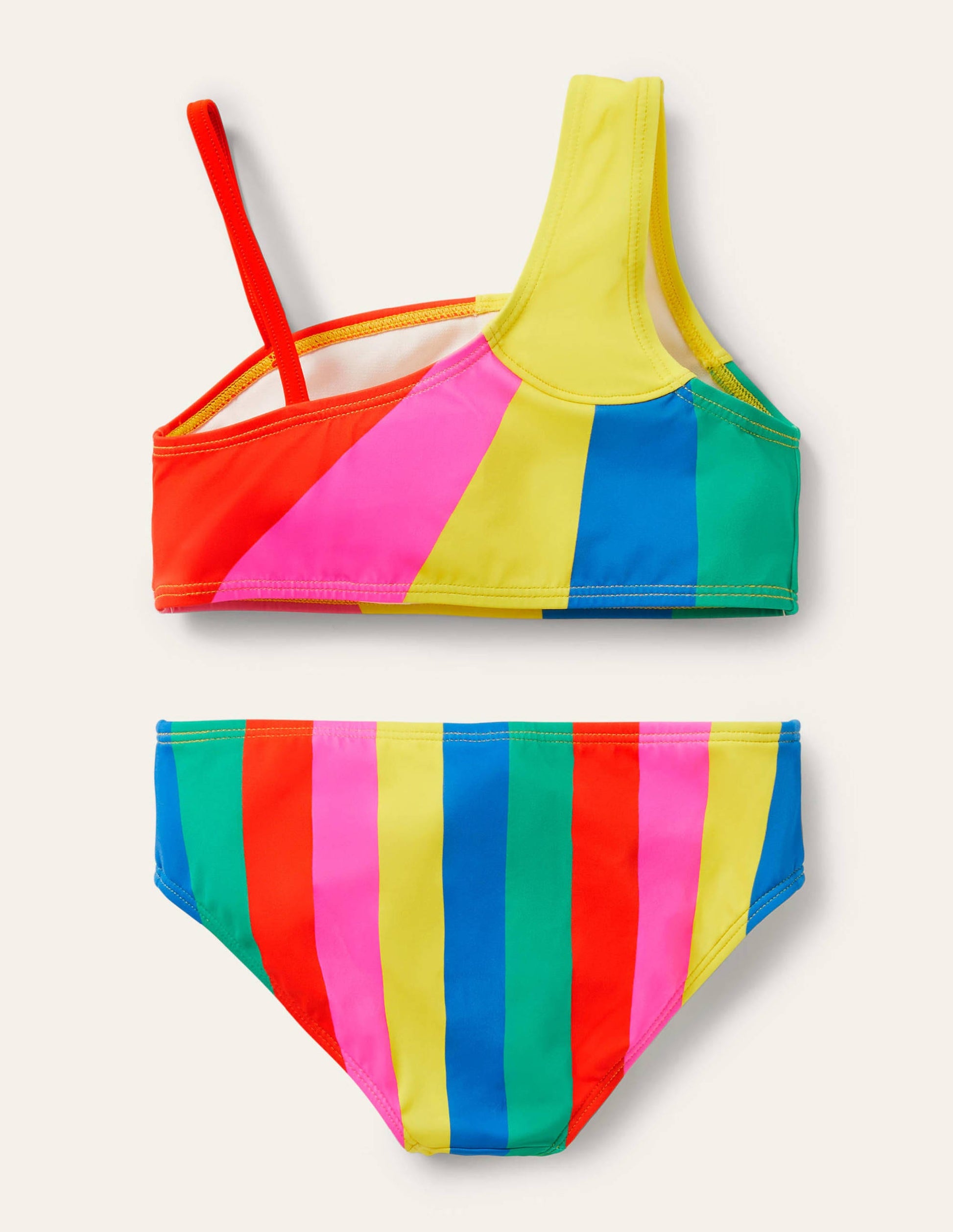 One Shoulder Bikini Set-Multi Sunray-2