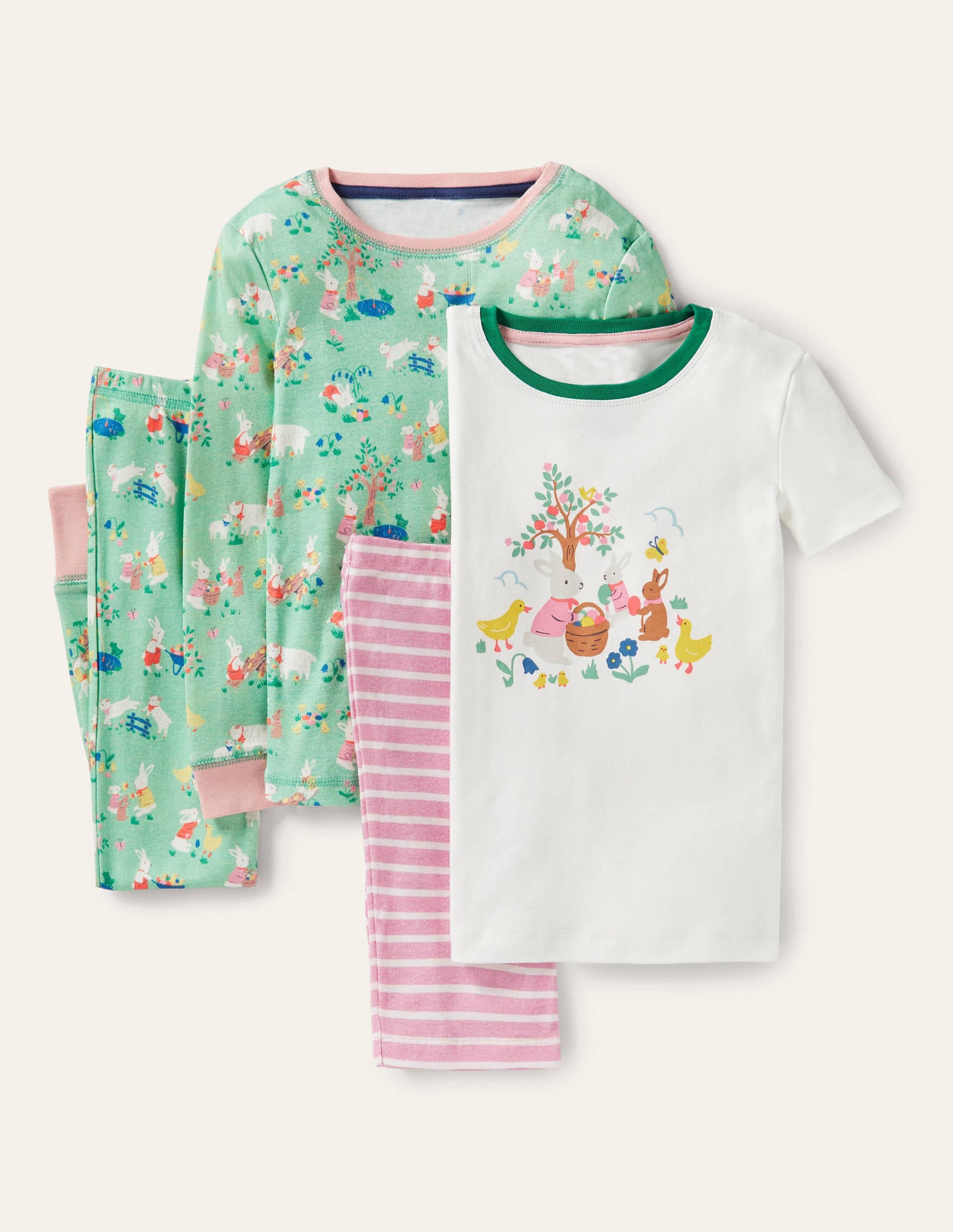 Mix and Match Snug Pajamas-Fountain Green Spring Time - Image 1