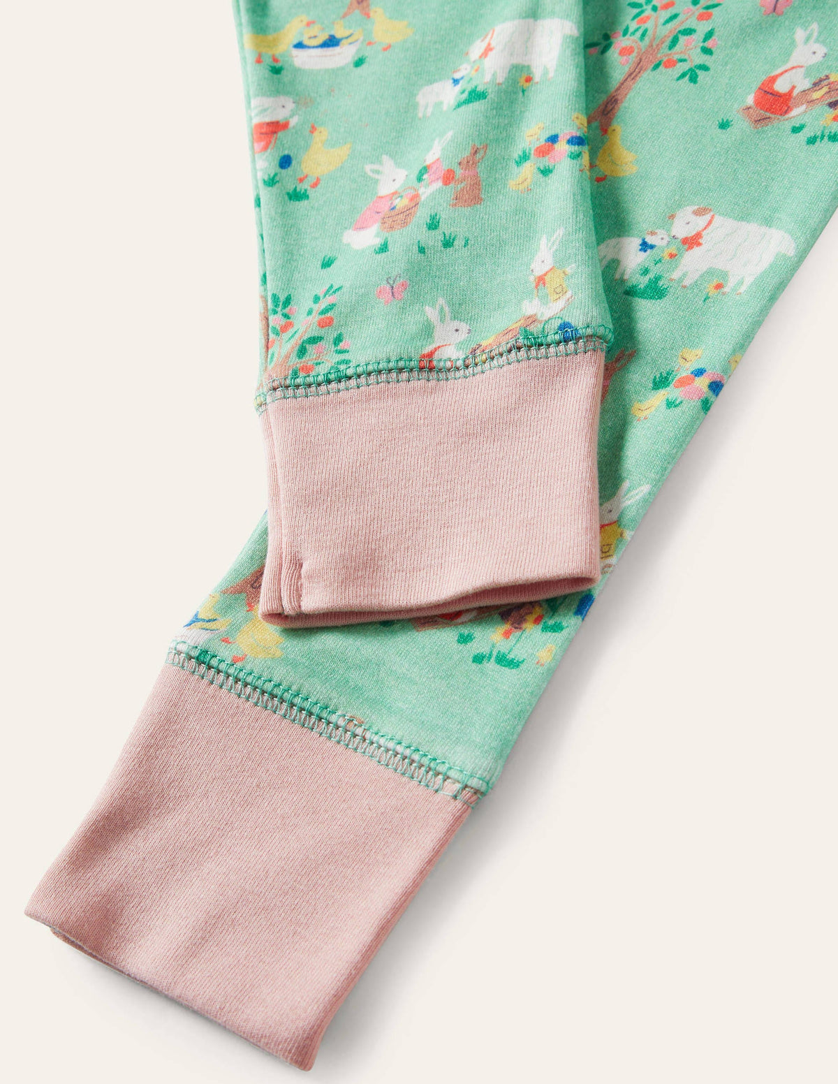 Mix and Match Snug Pajamas-Fountain Green Spring Time - Image 3