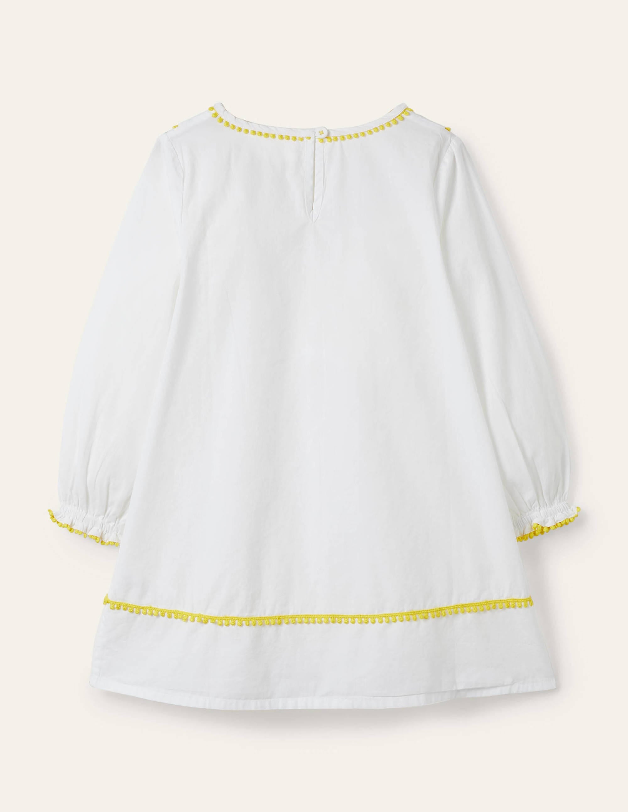 Long-sleeve Embroidered Kaftan-White Sea Life - Image 2