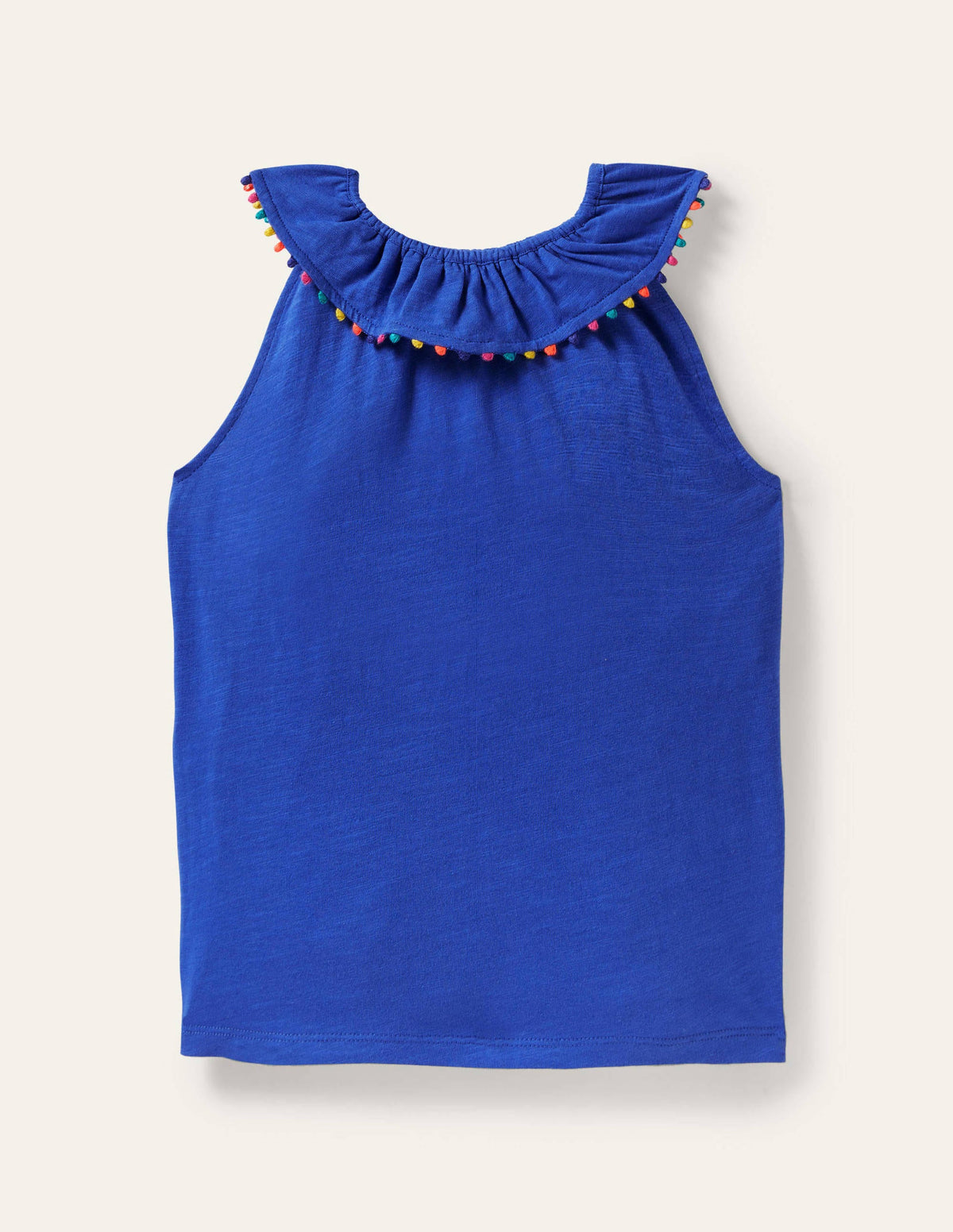 Charlie Pom Jersey Tank Top-Brilliant Blue - Image 1