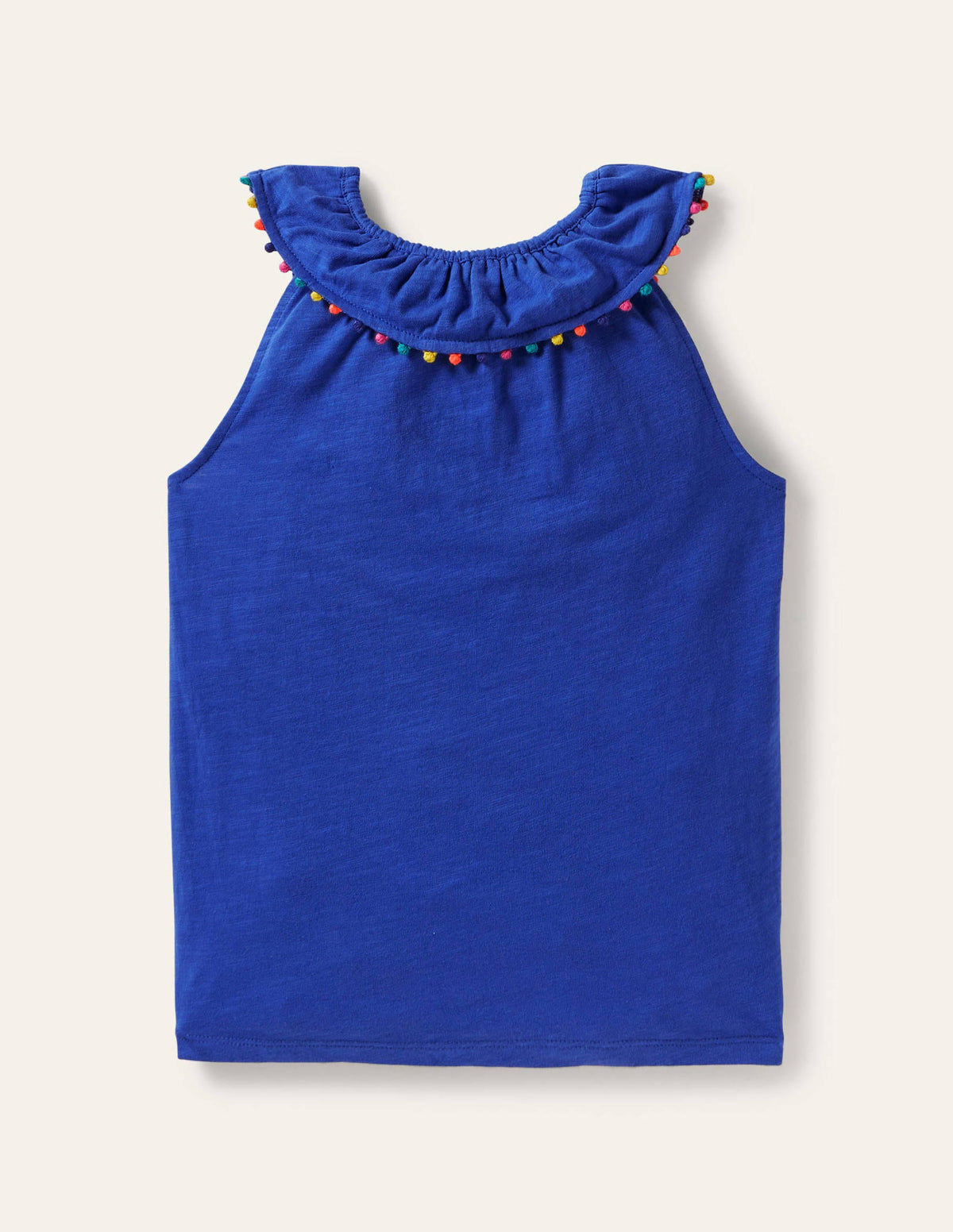 Charlie Pom Jersey Tank Top-Brilliant Blue - Image 2