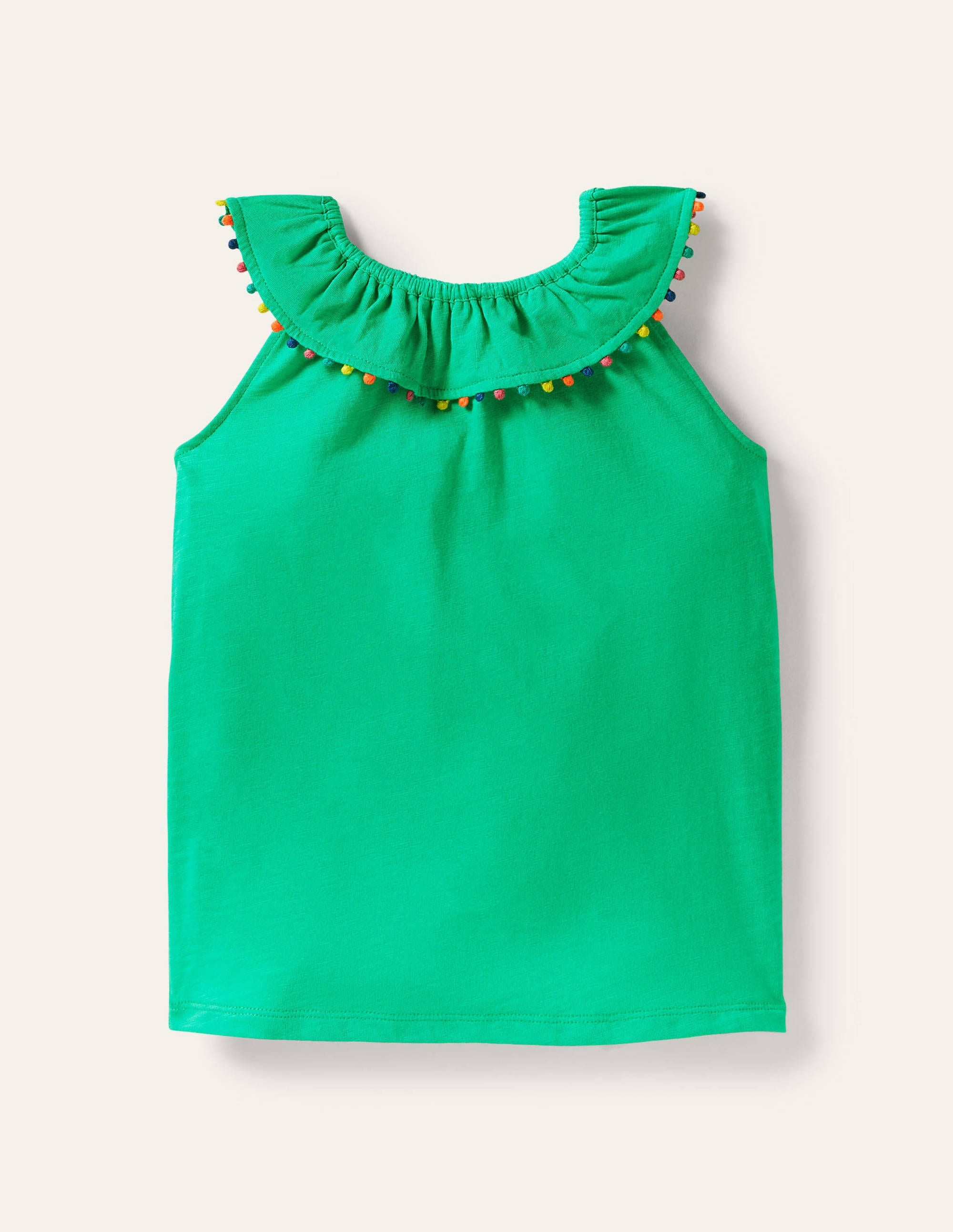 Charlie Pom Jersey Tank Top-Tropical Green - Image 2