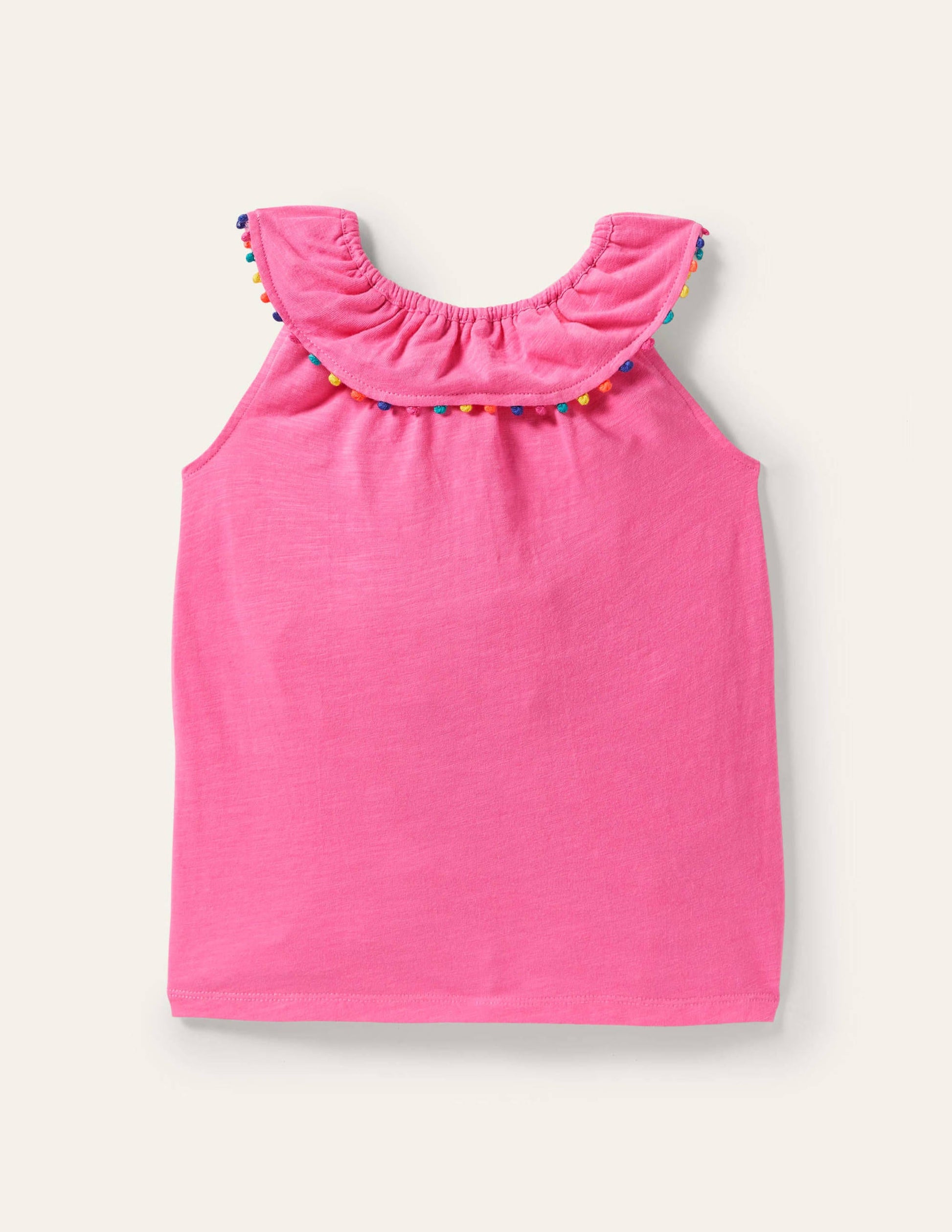 Charlie Pom Jersey Tank Top-Strawberry Ice Pink-2