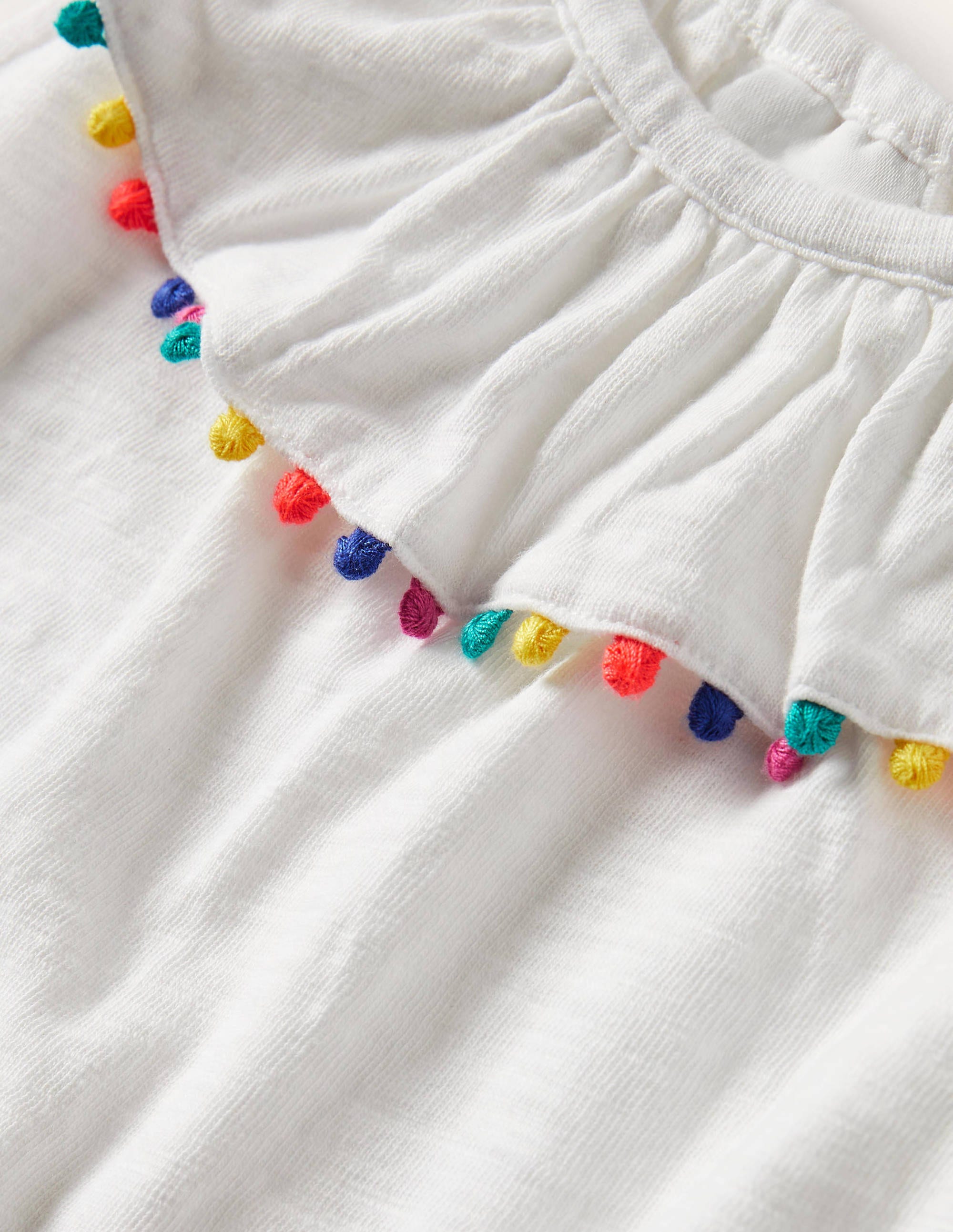 Charlie Pom Jersey Tank Top-White - Image 3