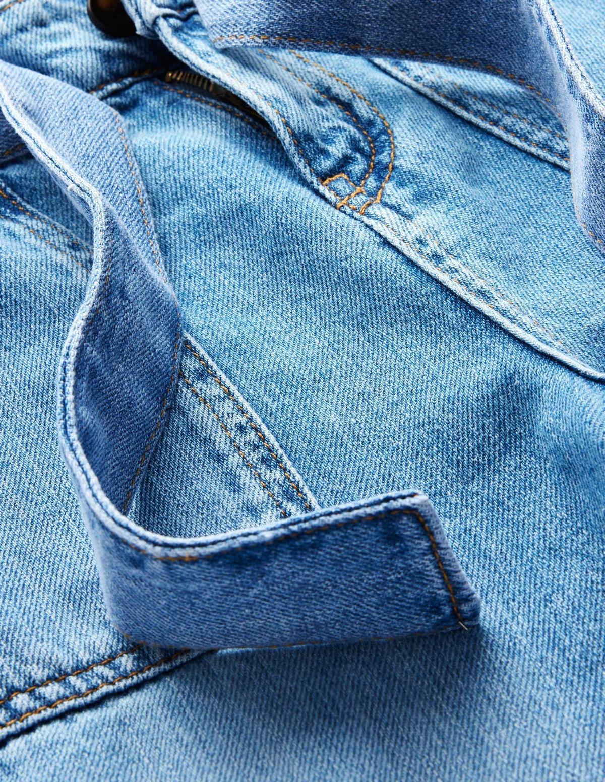 Tie Waist Cargo Pants-Mid Vintage Denim - Image 3