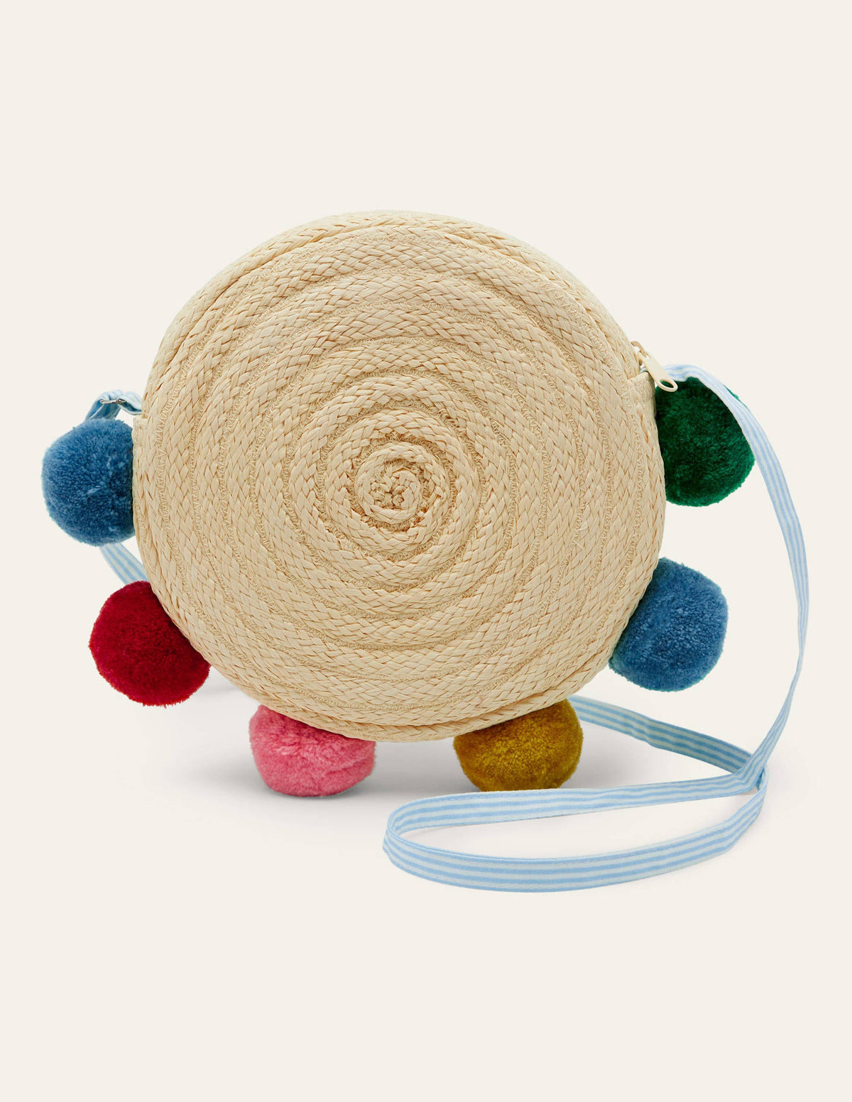 Straw Bag-Rainbow Poms - Image 2