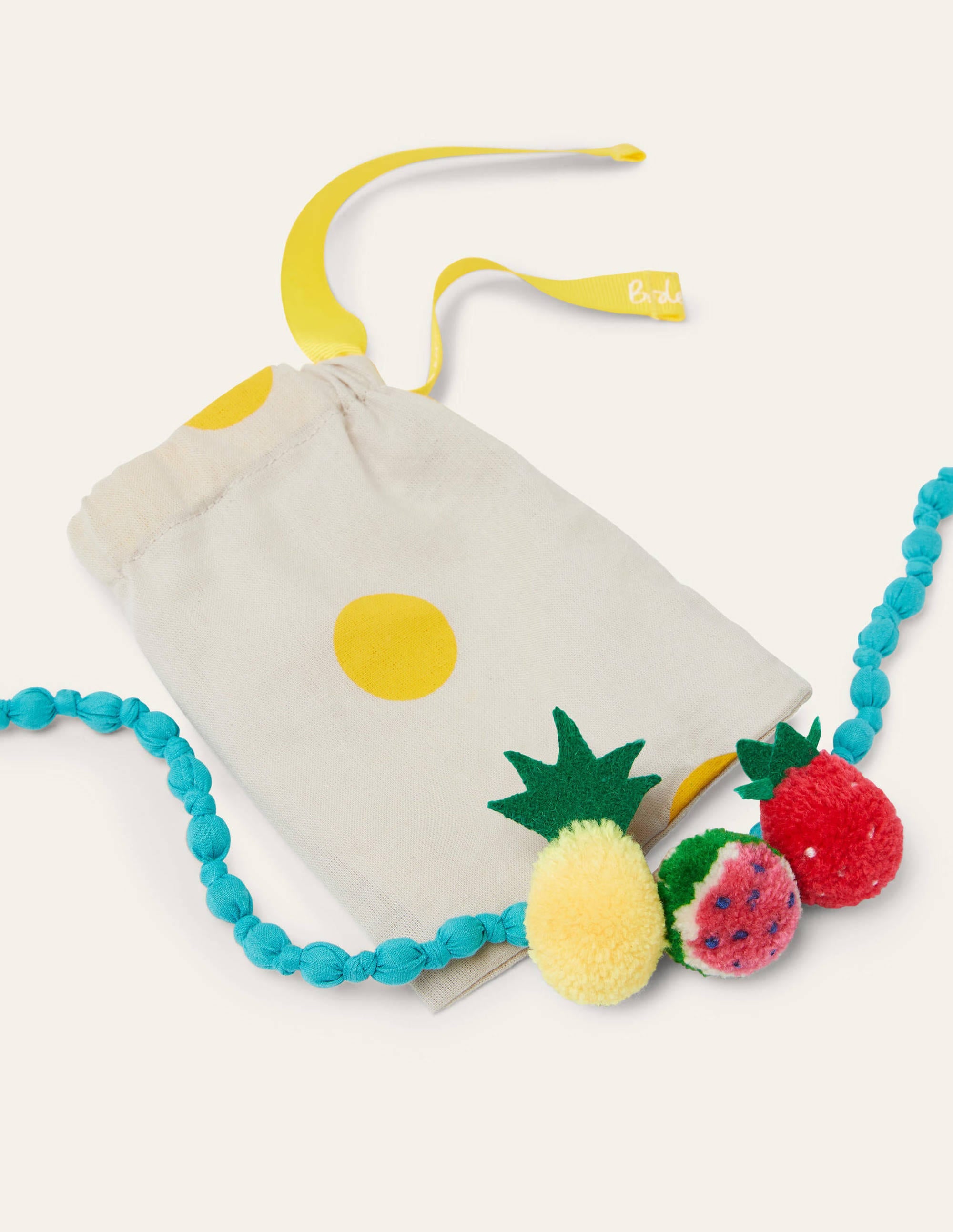 Fabric Necklace-Fruit Pom Poms - Image 2