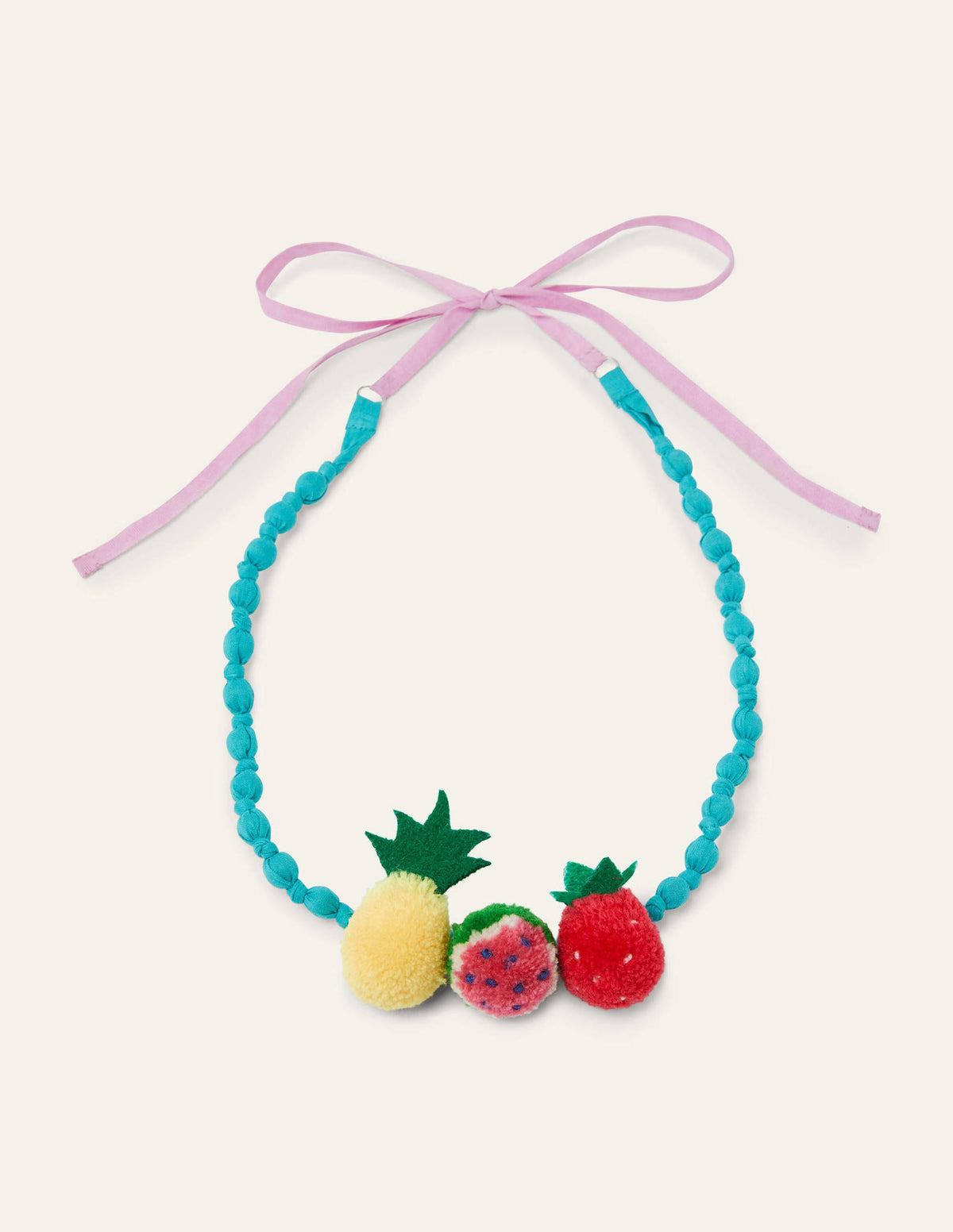 Fabric Necklace-Fruit Pom Poms - Image 1