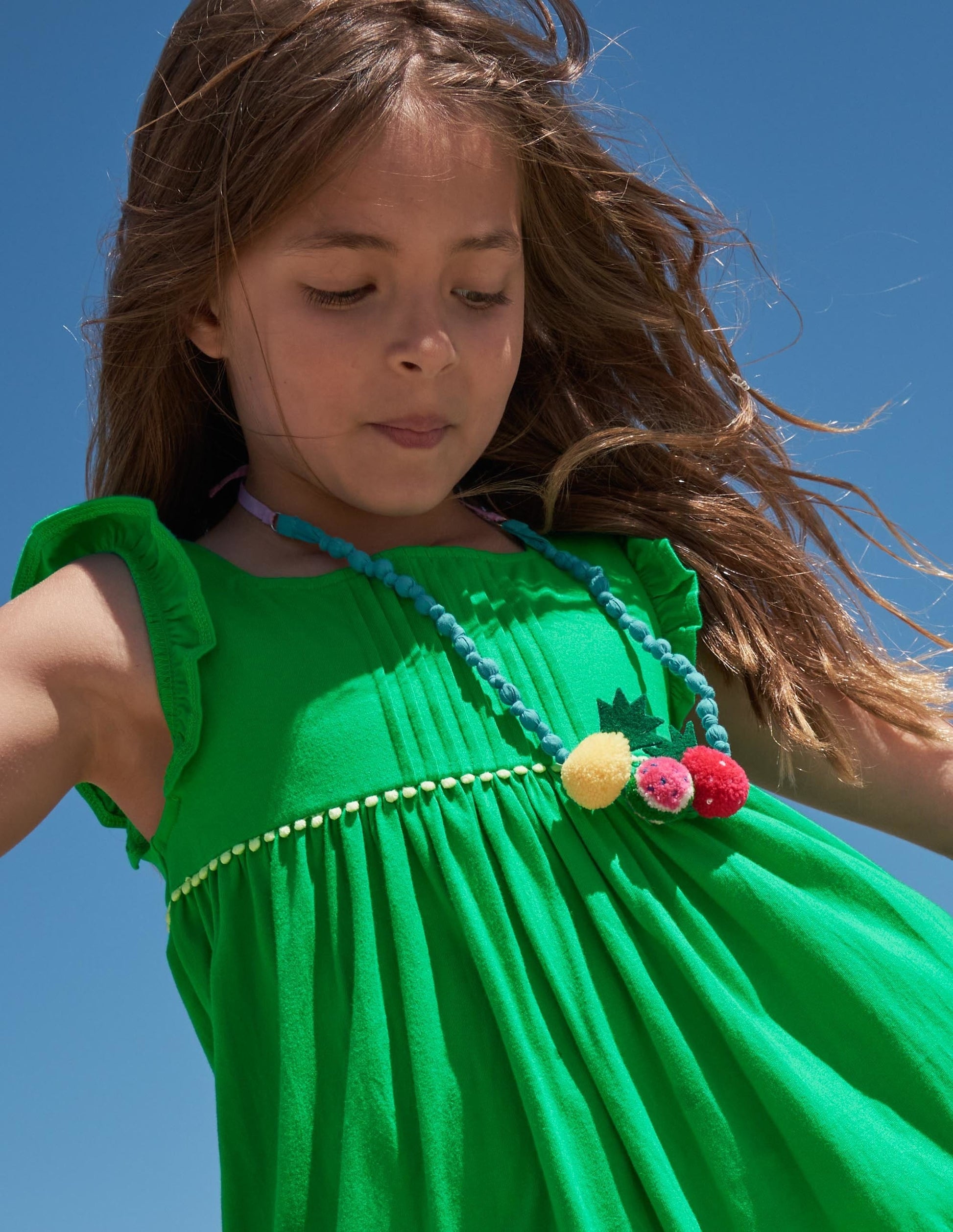 Fabric Necklace-Fruit Pom Poms-3