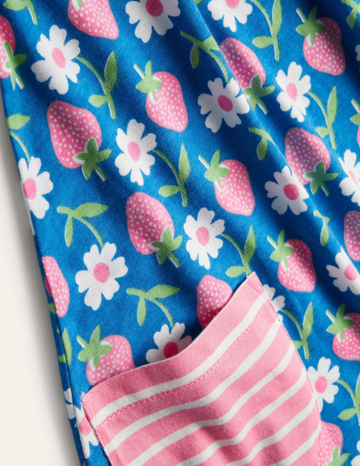 Short-sleeved Printed Tunic-Marina Blue Strawberry Stamp-3