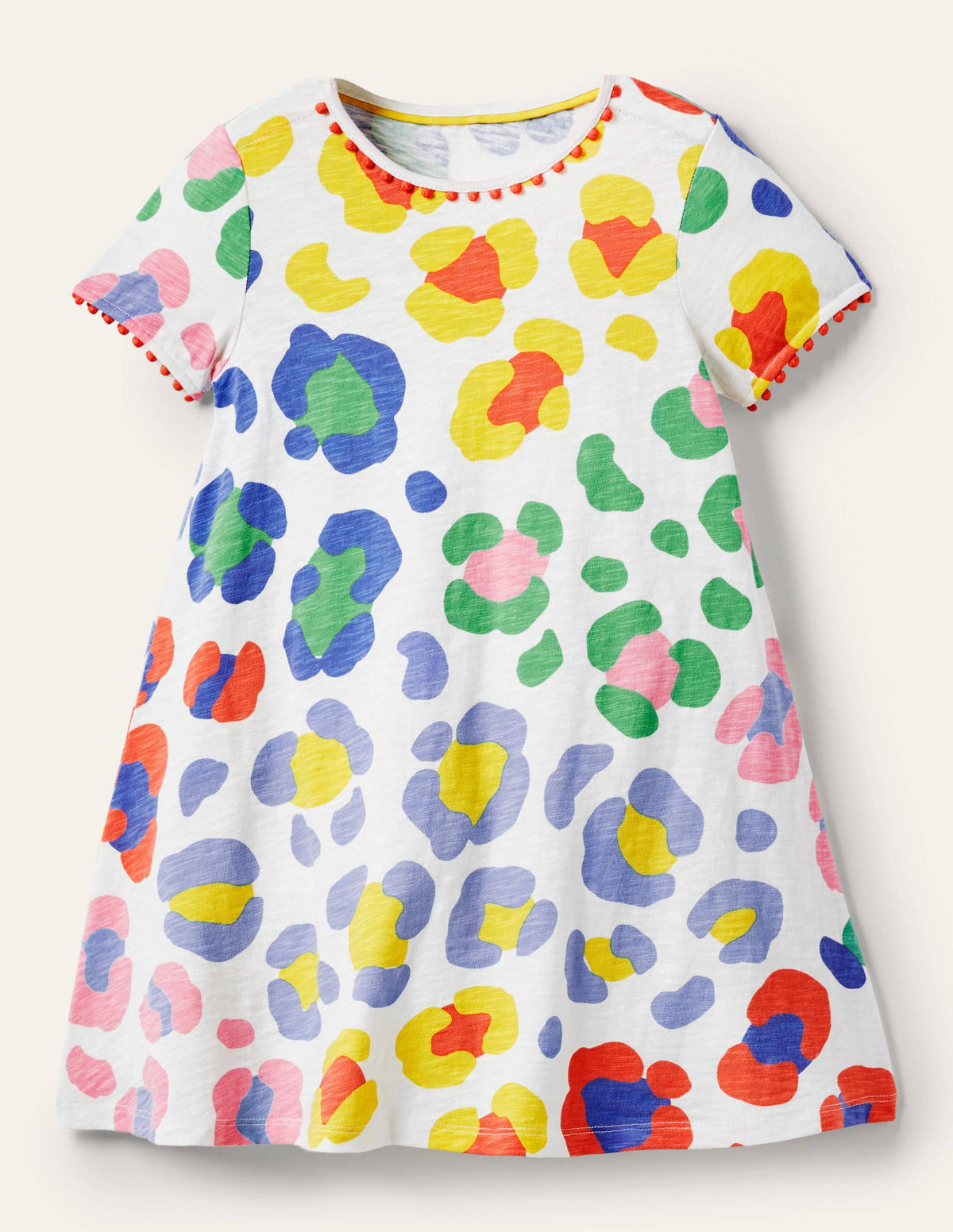 Charlie Pom Jersey Dress-Multi Leopard-1