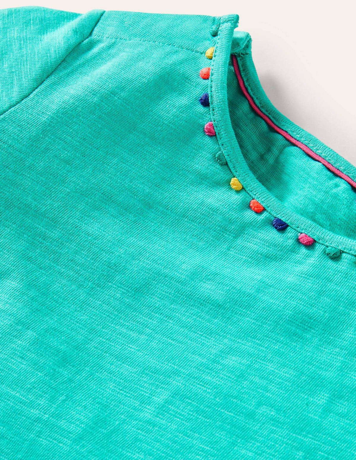 Charlie Pom Jersey Dress-Turquoise-3