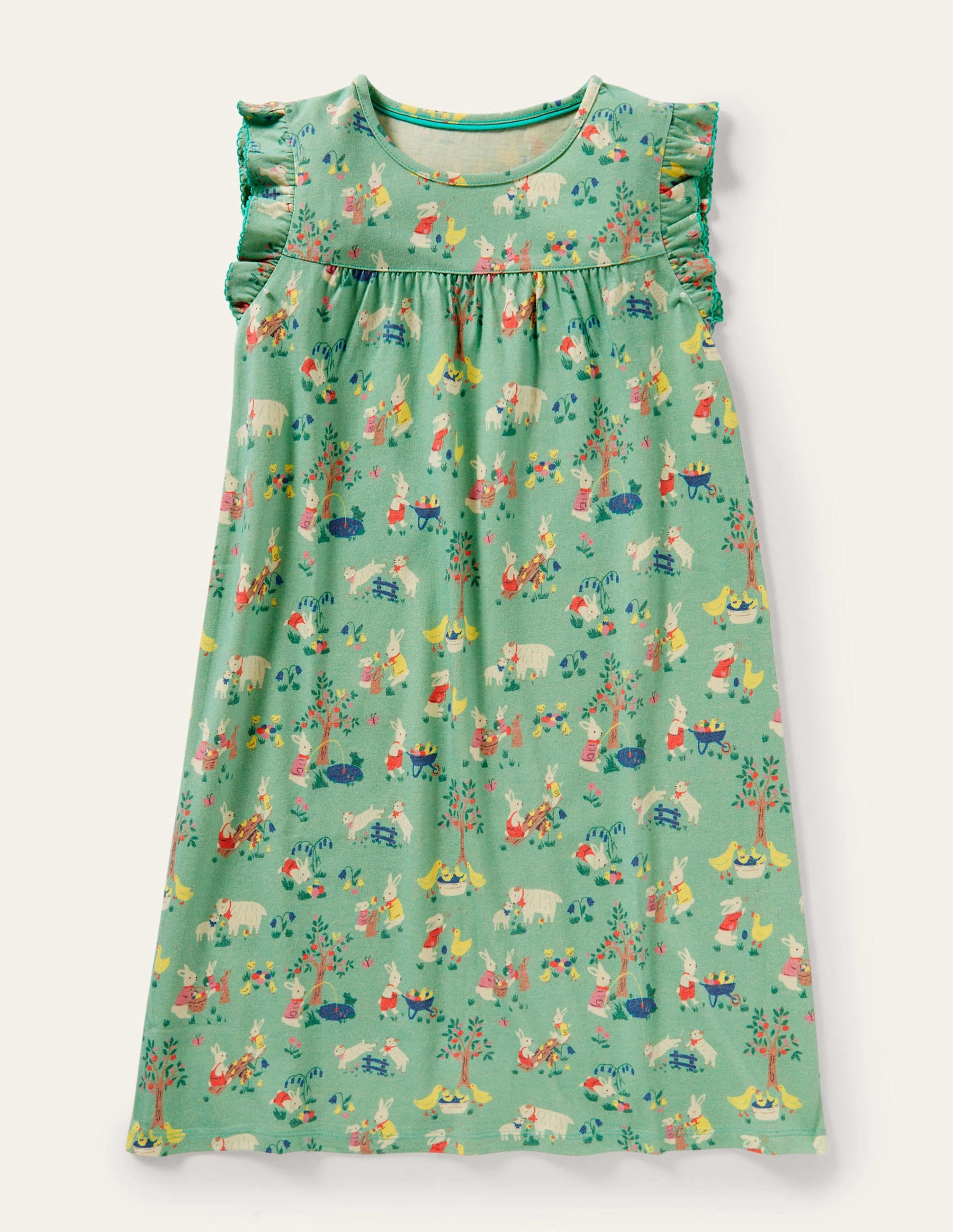 Printed Nightgown-Fountain Green Spring Time-1