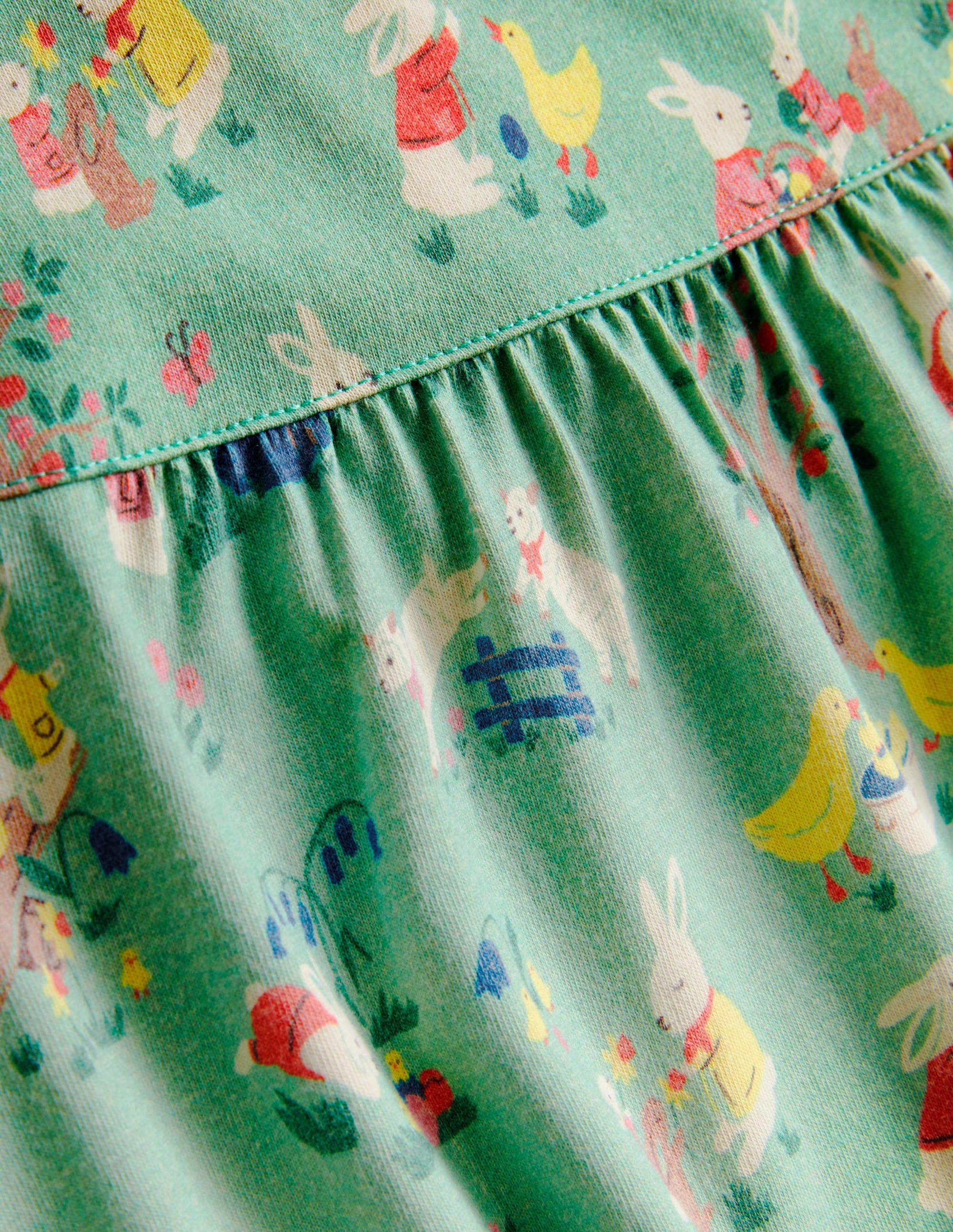 Printed Nightgown-Fountain Green Spring Time - Image 3